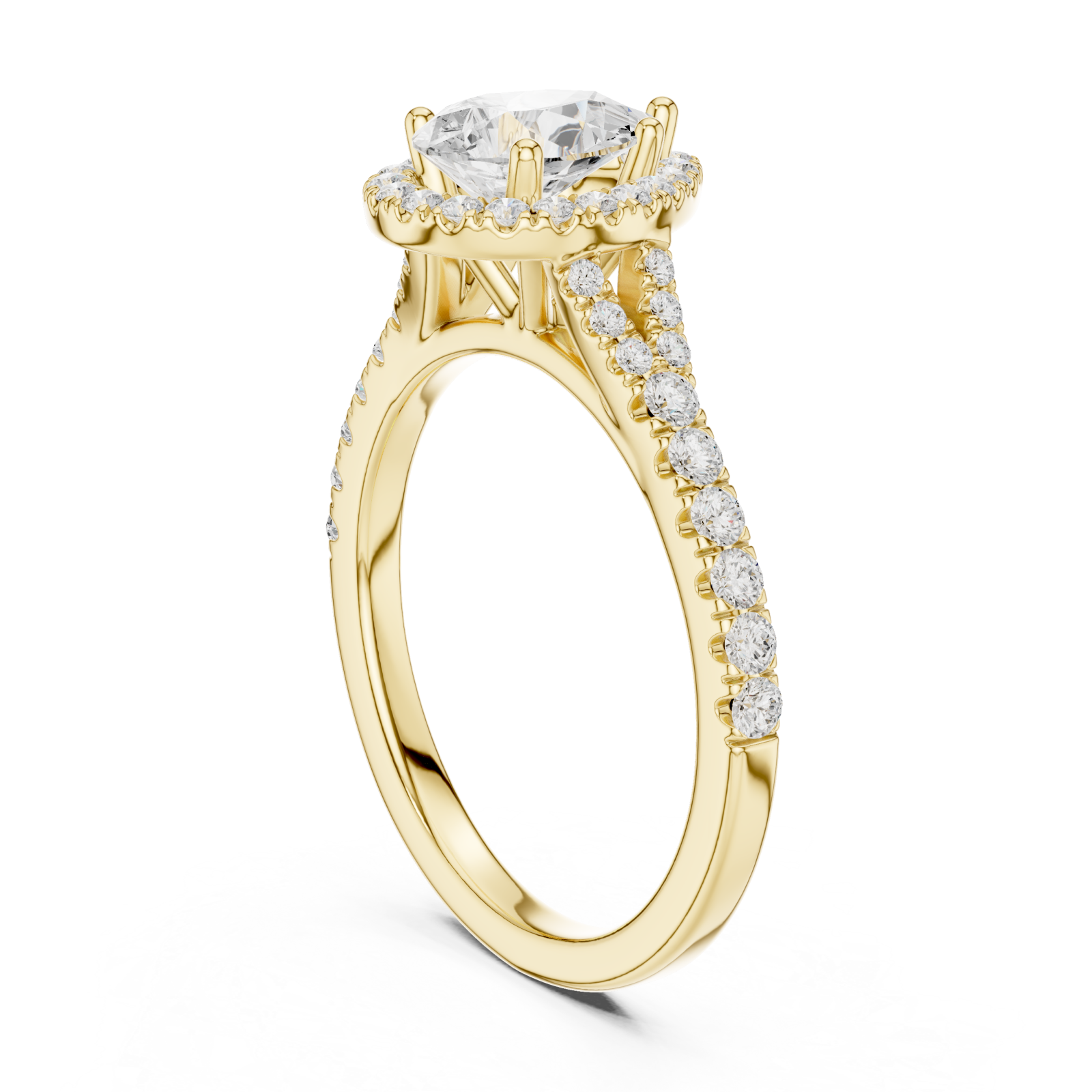 Gold Celestial Marquise Halo Ring Left View