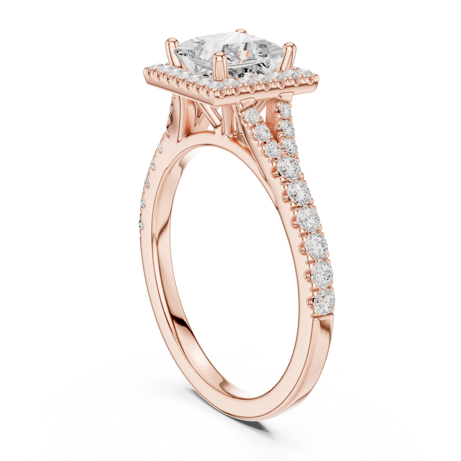  Rose Gold Elegance Crown Ring Left View
