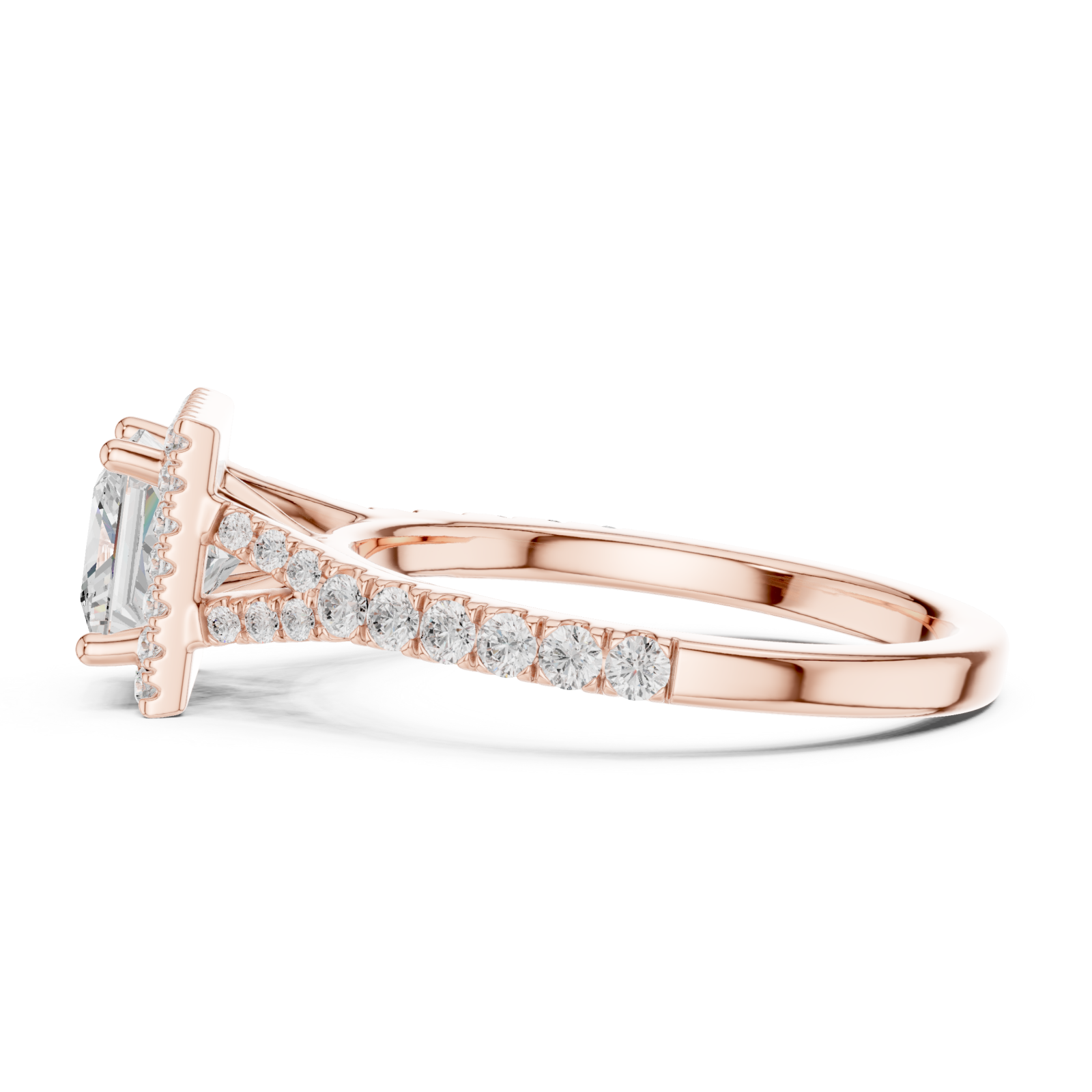  Rose Gold Elegance Crown Ring Side View