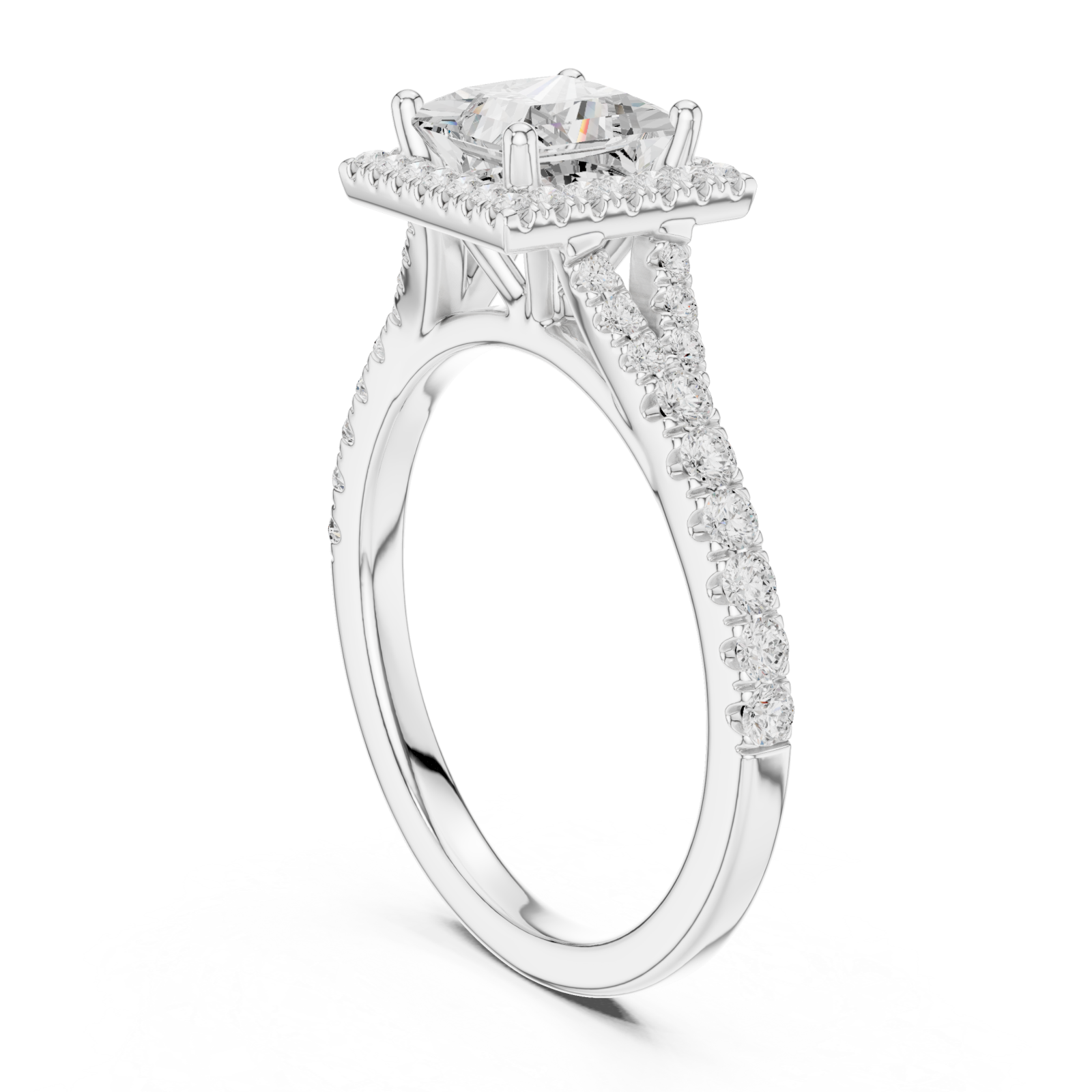  White Gold Elegance Crown Ring Left View