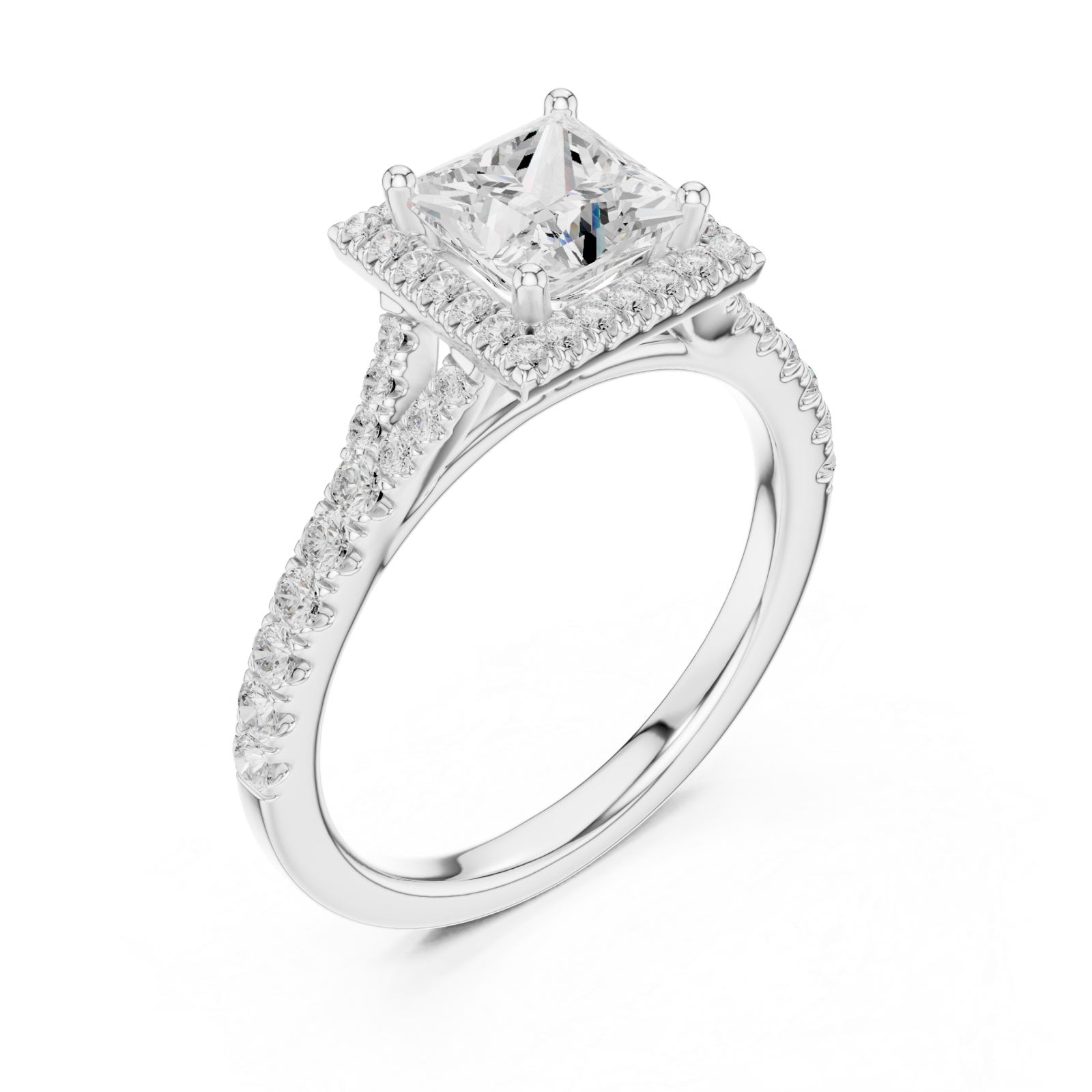  White Gold Elegance Crown Ring Right View