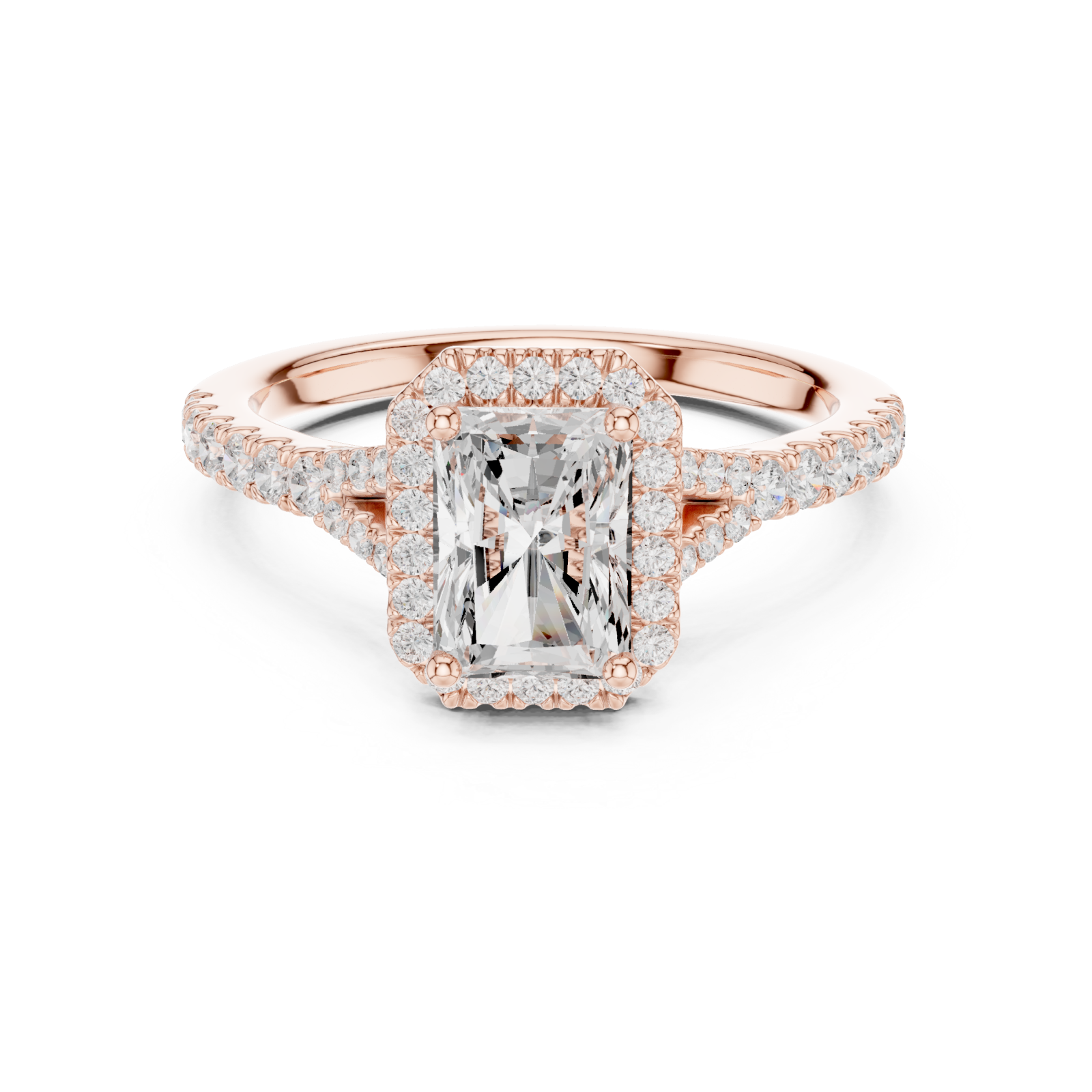  Rose Gold Lustrous Crown Elevation Ring Front View