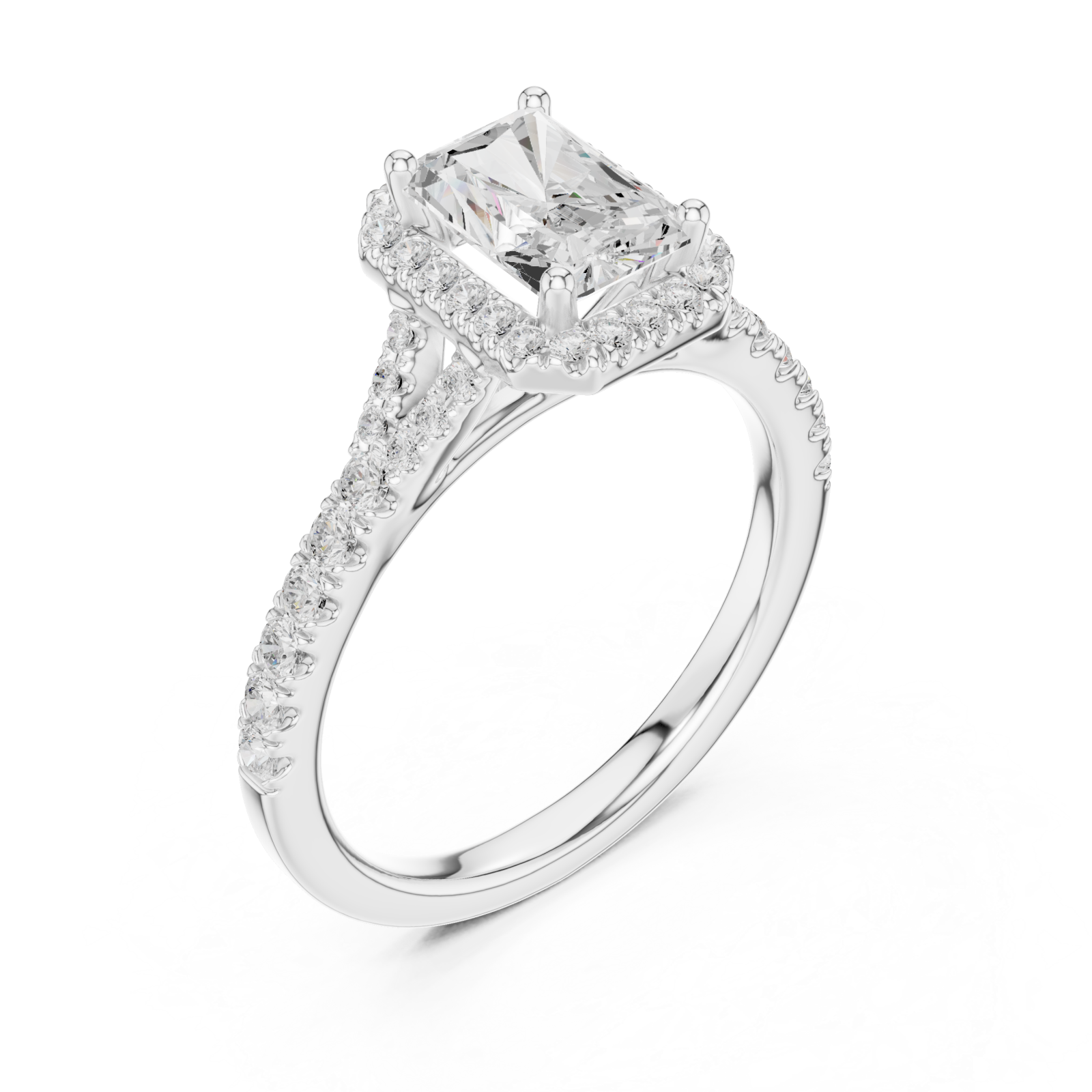  White Gold Lustrous Crown Elevation Ring Right View