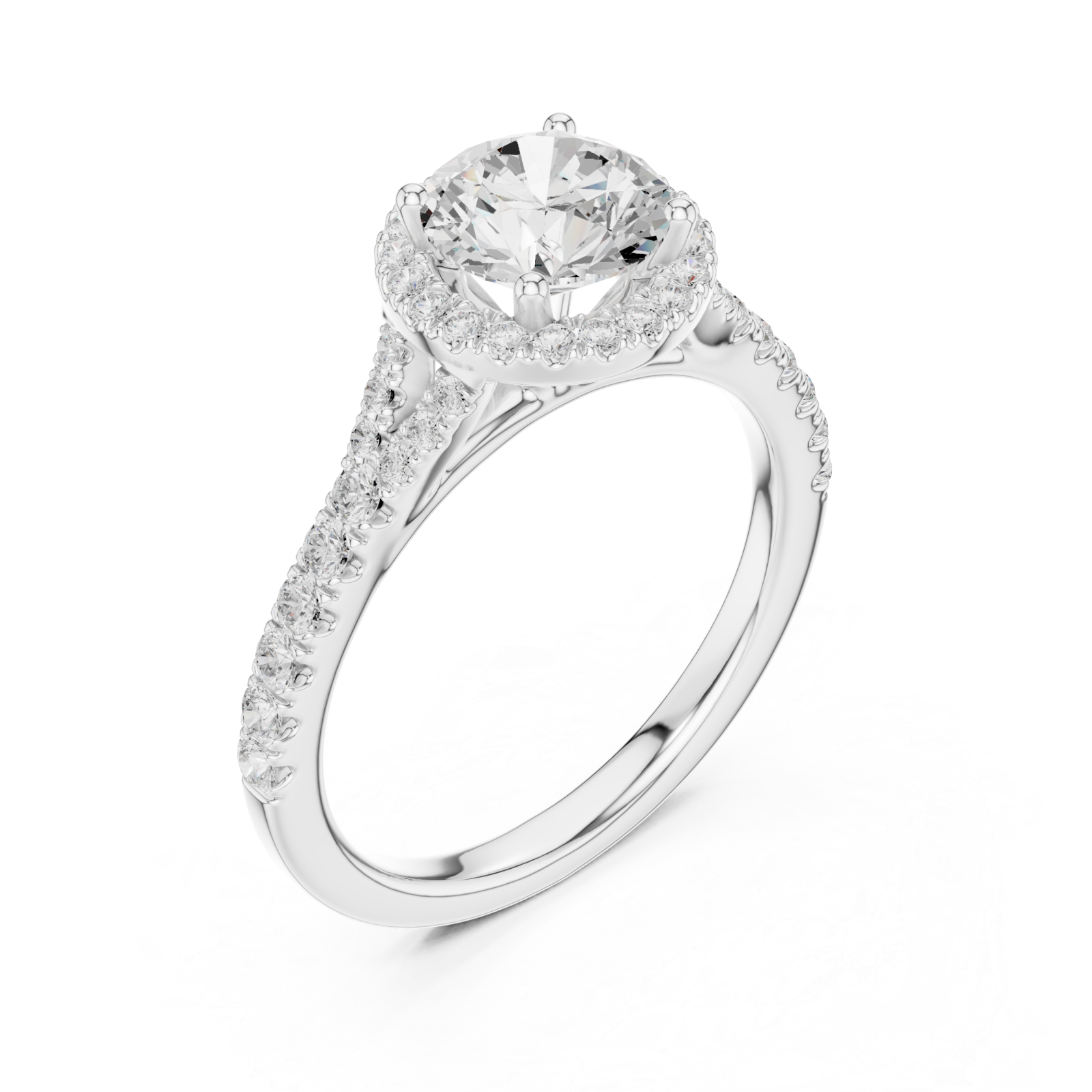  White Gold Solstice Halo Promise Ring Right View