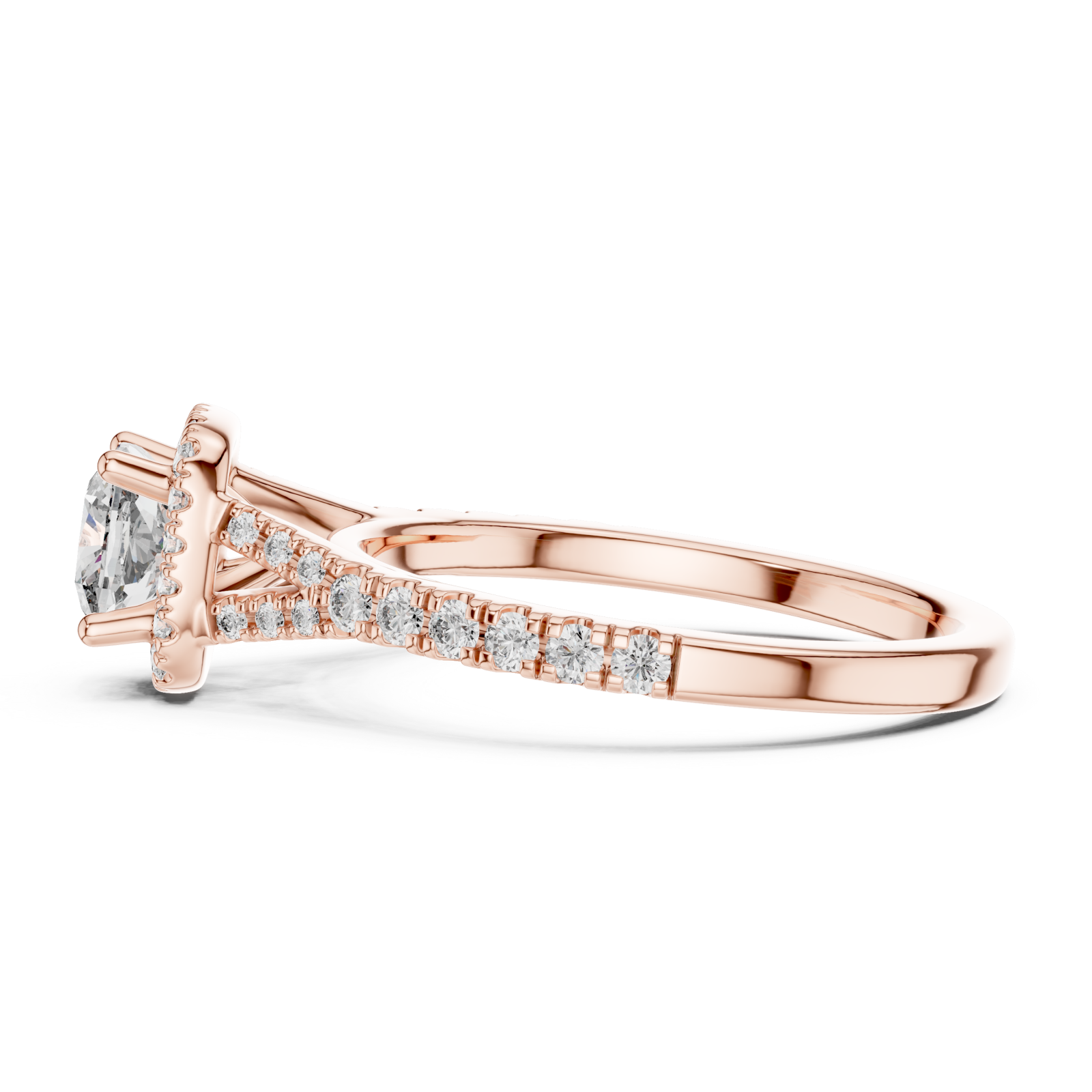  Rose Gold The Starlit Tranquility Promise Trellis Ring Side View