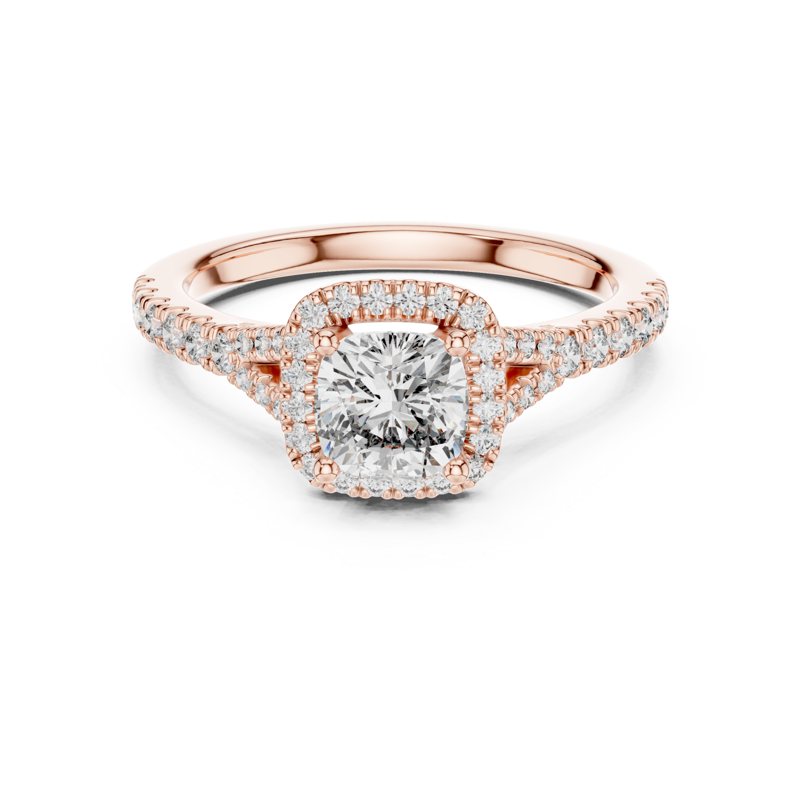  Rose Gold The Starlit Tranquility Promise Trellis Ring Front View