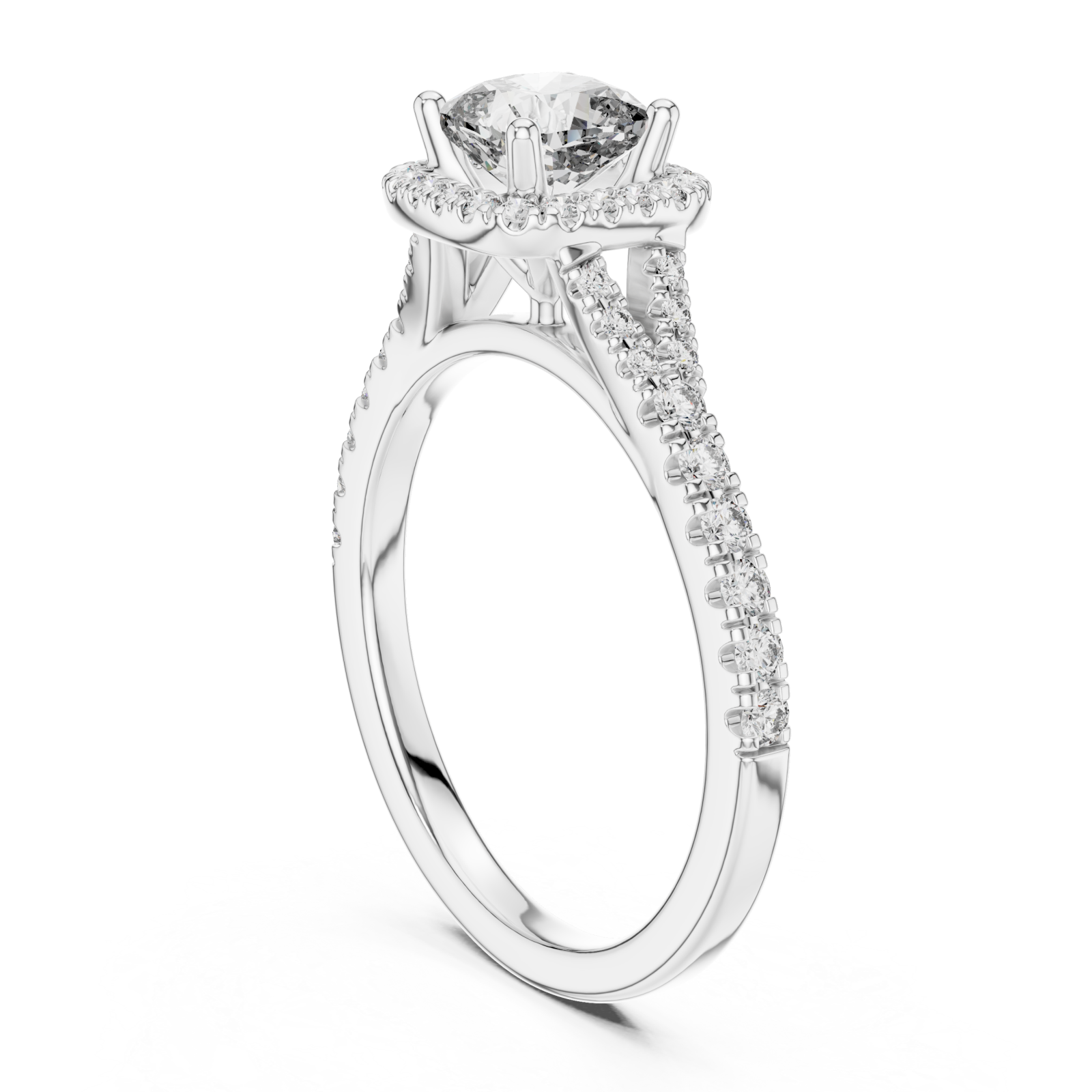  White Gold The Starlit Tranquility Promise Trellis Ring Left View
