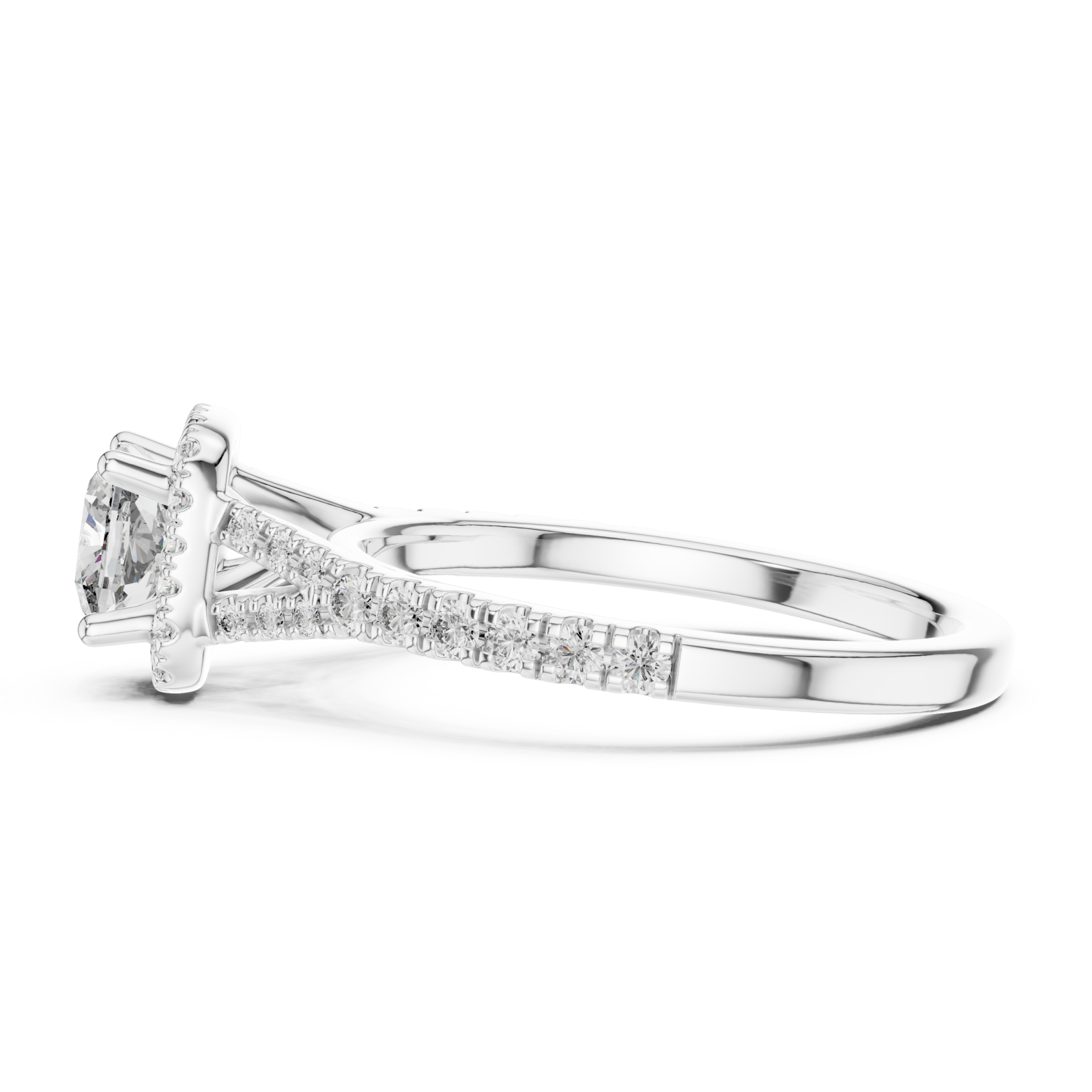  White Gold The Starlit Tranquility Promise Trellis Ring Side View