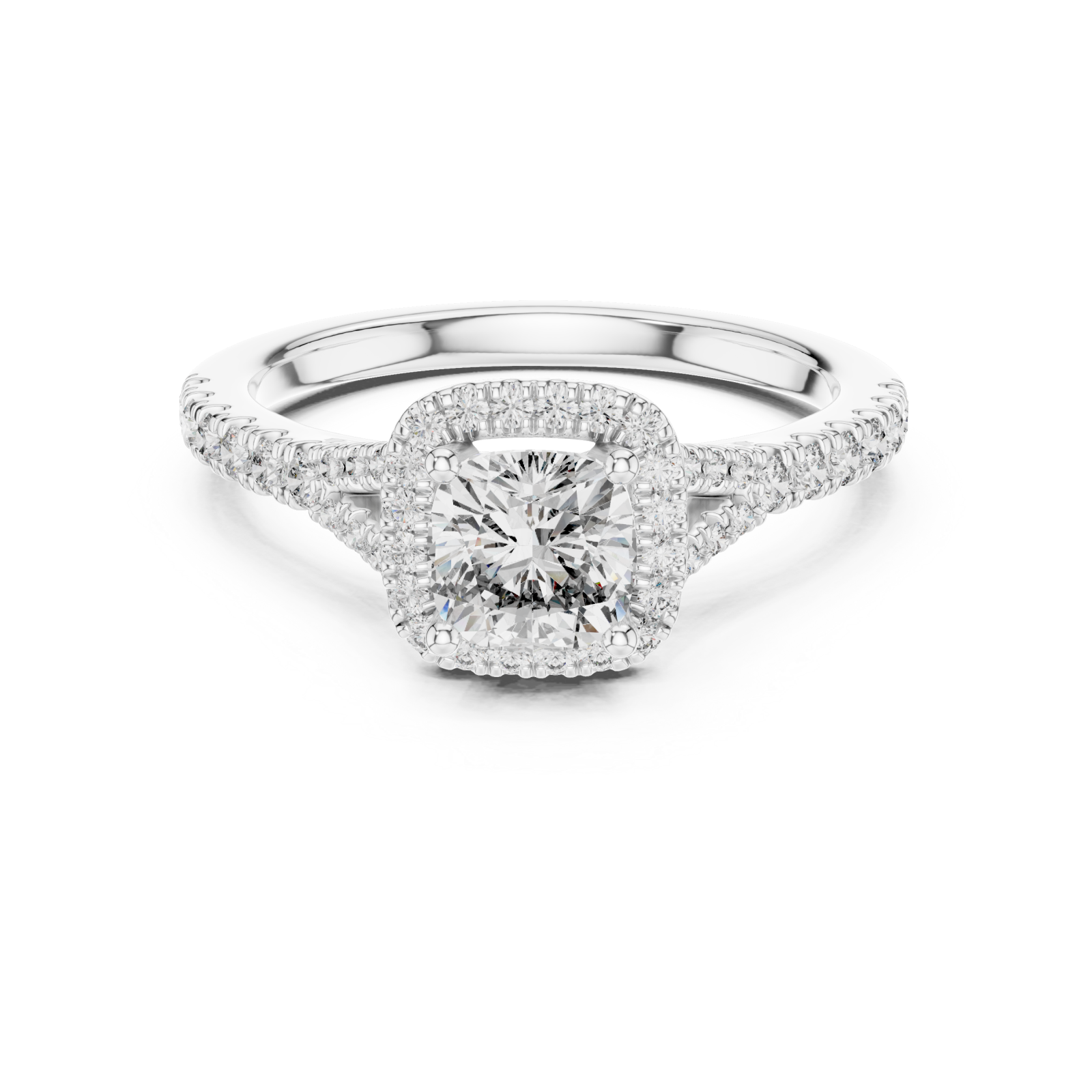  White Gold The Starlit Tranquility Promise Trellis Ring Front View