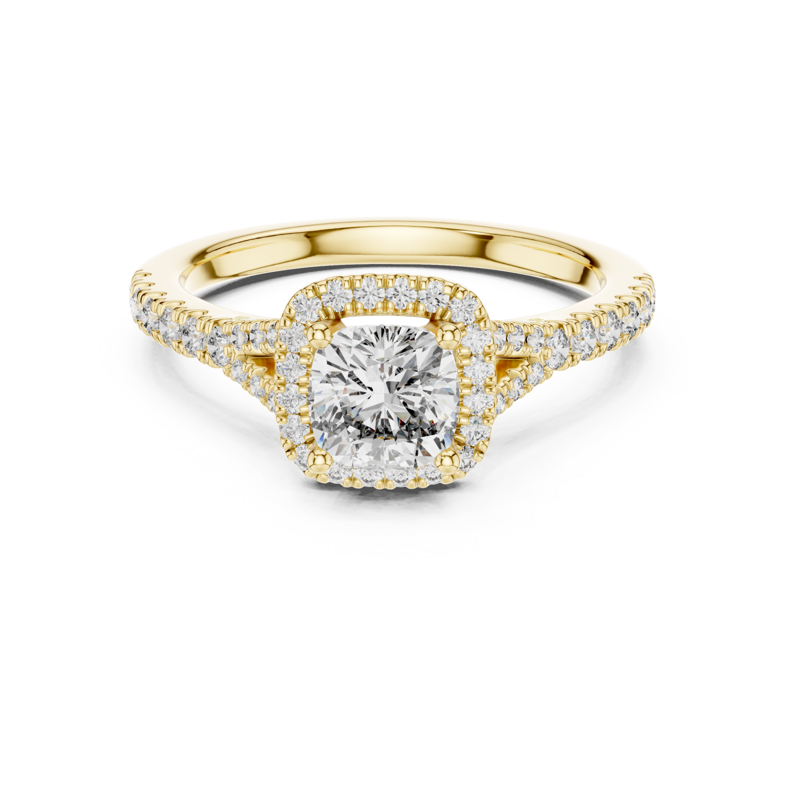  Gold The Starlit Tranquility Promise Trellis Ring Front View