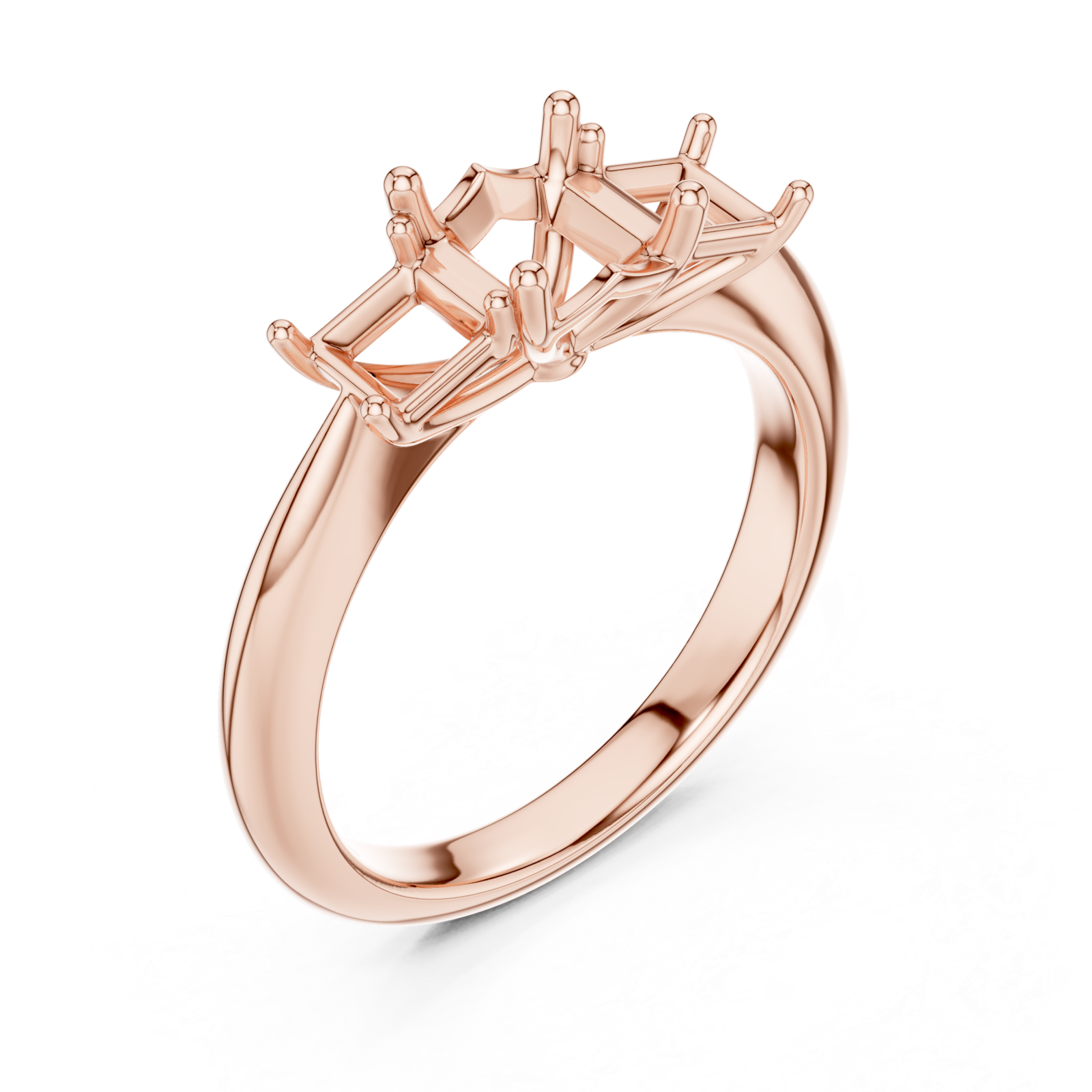  Rose Gold Crest Adorned Promise Ring Right View