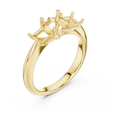 Gold Crest Adorned Promise Ring Right View