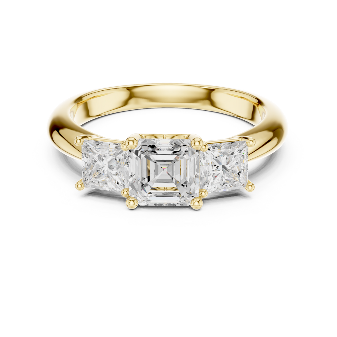 Gold Crest Adorned Promise Ring Right View