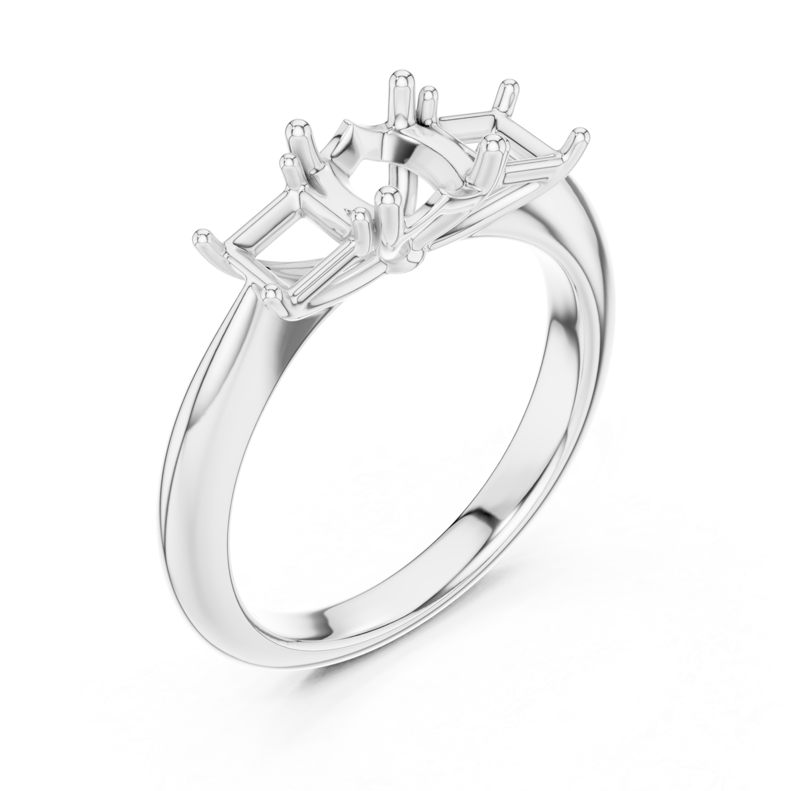  White Gold Sunlit Embrace Trio Ring Right View