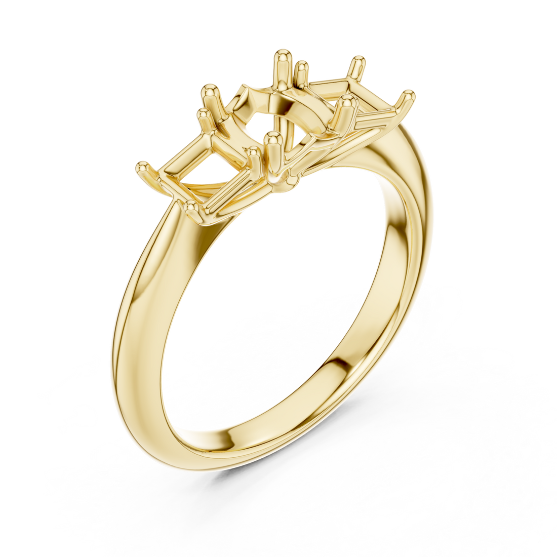 Gold Sunlit Embrace Trio Ring Right View