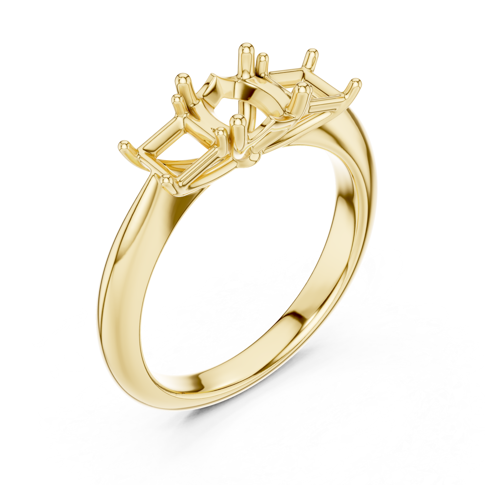 Gold Sunlit Embrace Trio Ring Right View