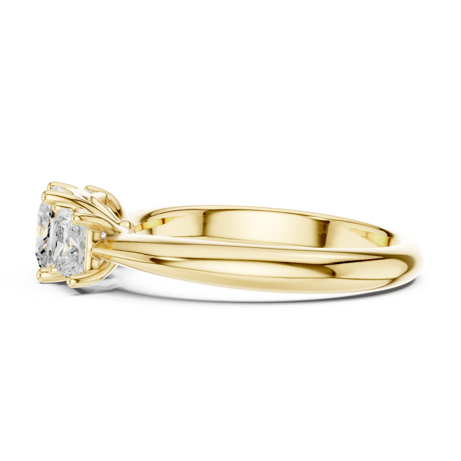 Gold Sunlit Embrace Trio Ring Side View