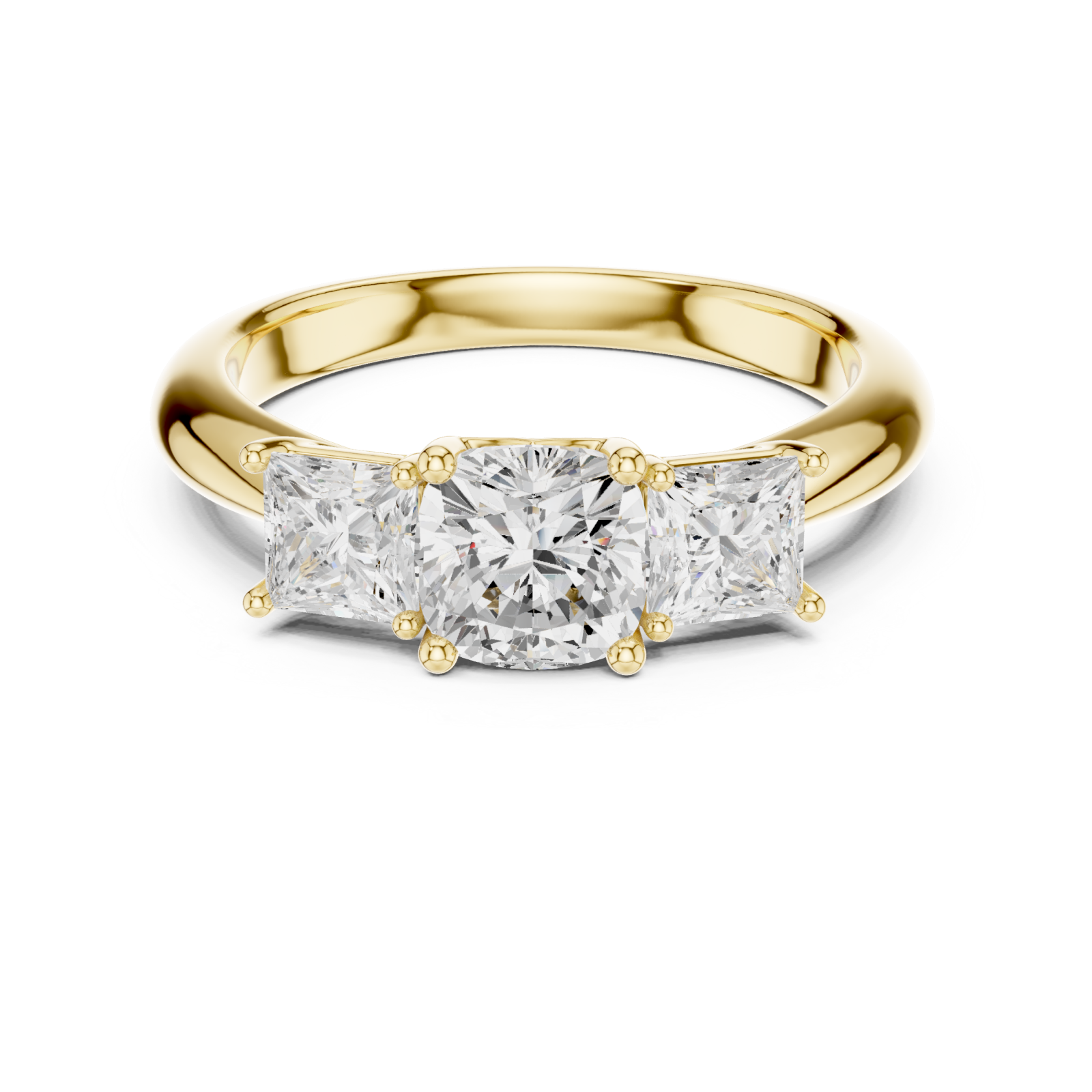  Gold Sunlit Embrace Trio Ring Front View