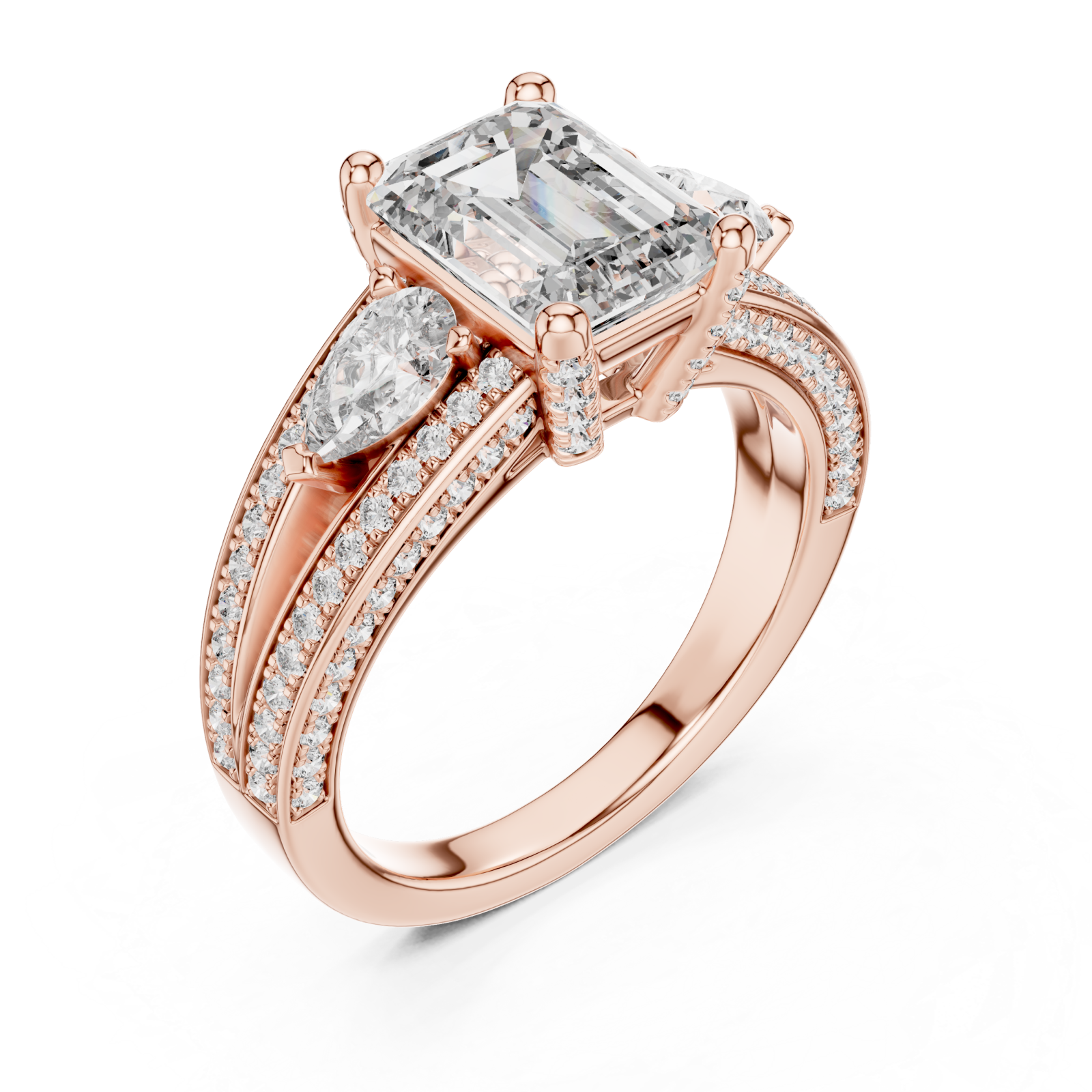  Rose Gold Eternal Whisper Twinned Brilliance Promise Ring Right View