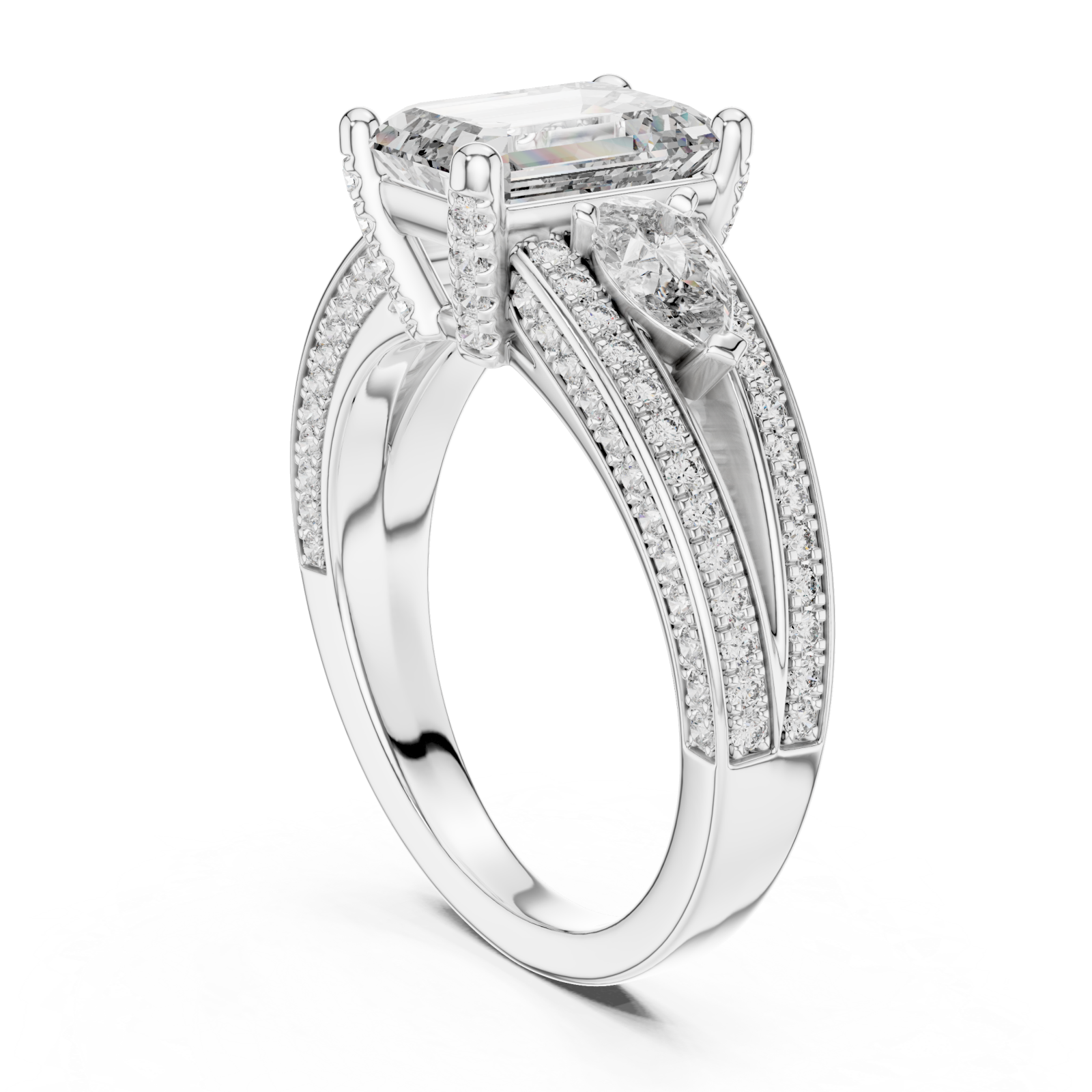  White Gold Eternal Whisper Twinned Brilliance Promise Ring Left View