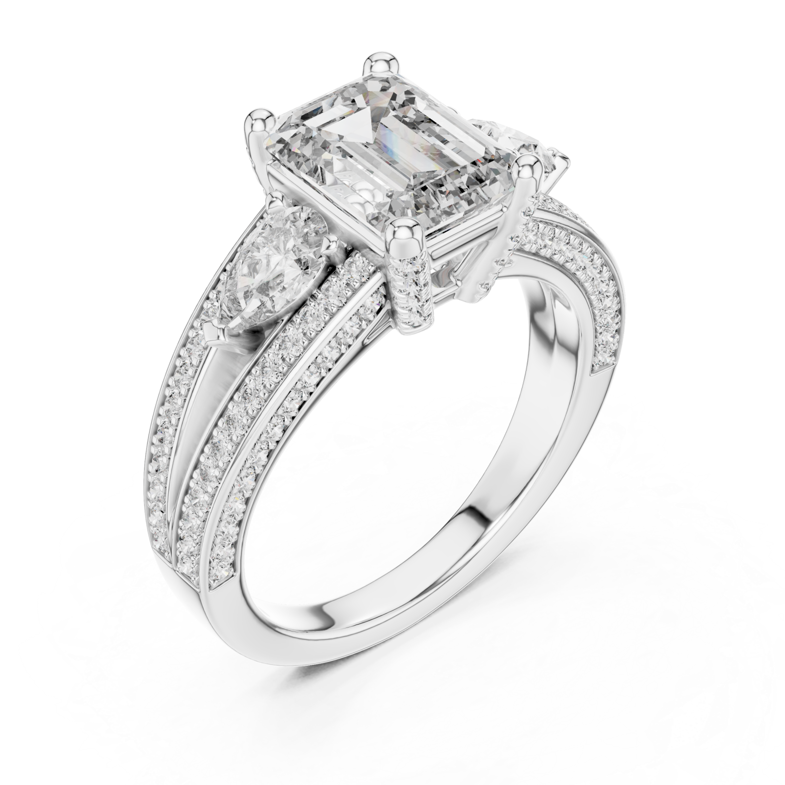  White Gold Eternal Whisper Twinned Brilliance Promise Ring Right View