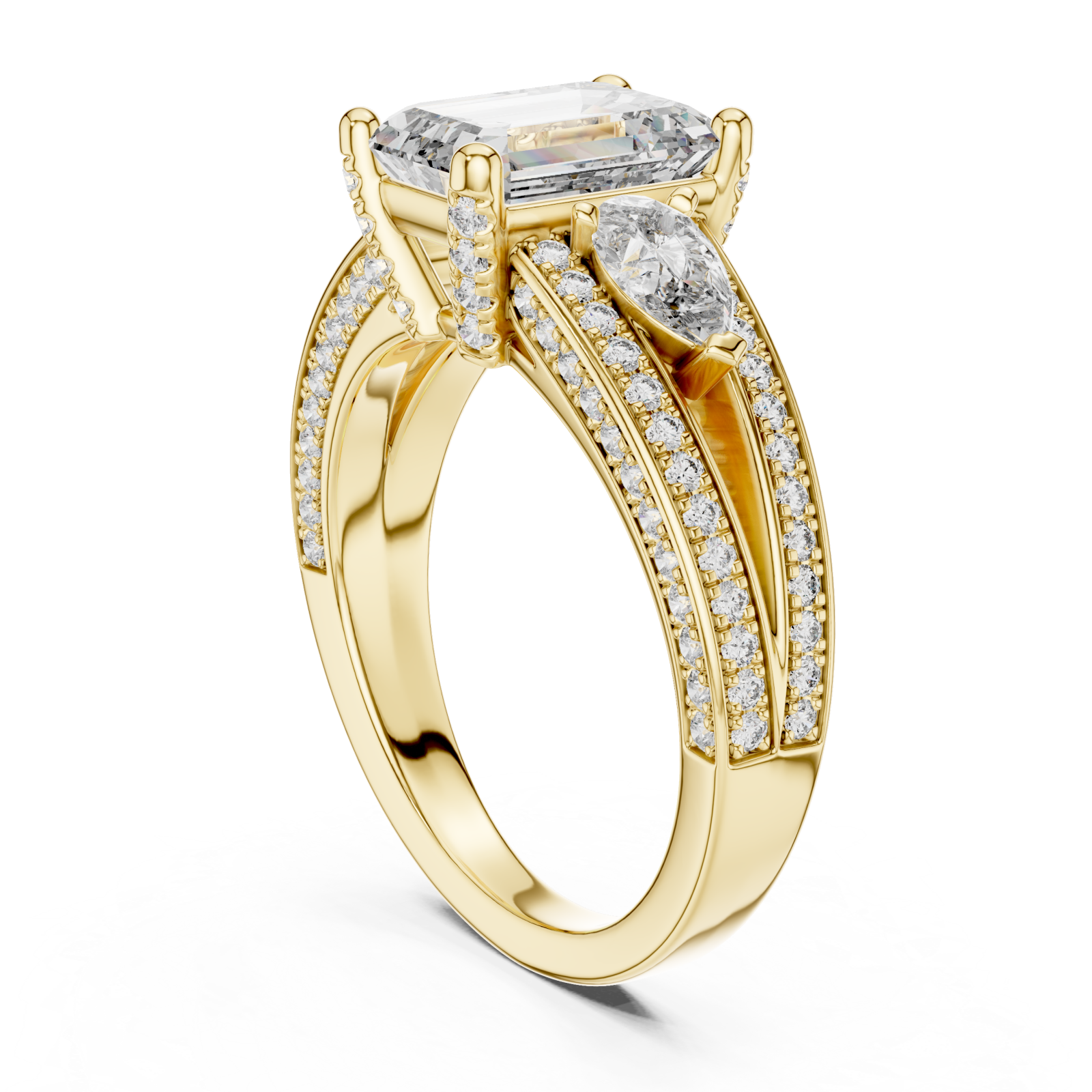  Gold Eternal Whisper Twinned Brilliance Promise Ring Left View