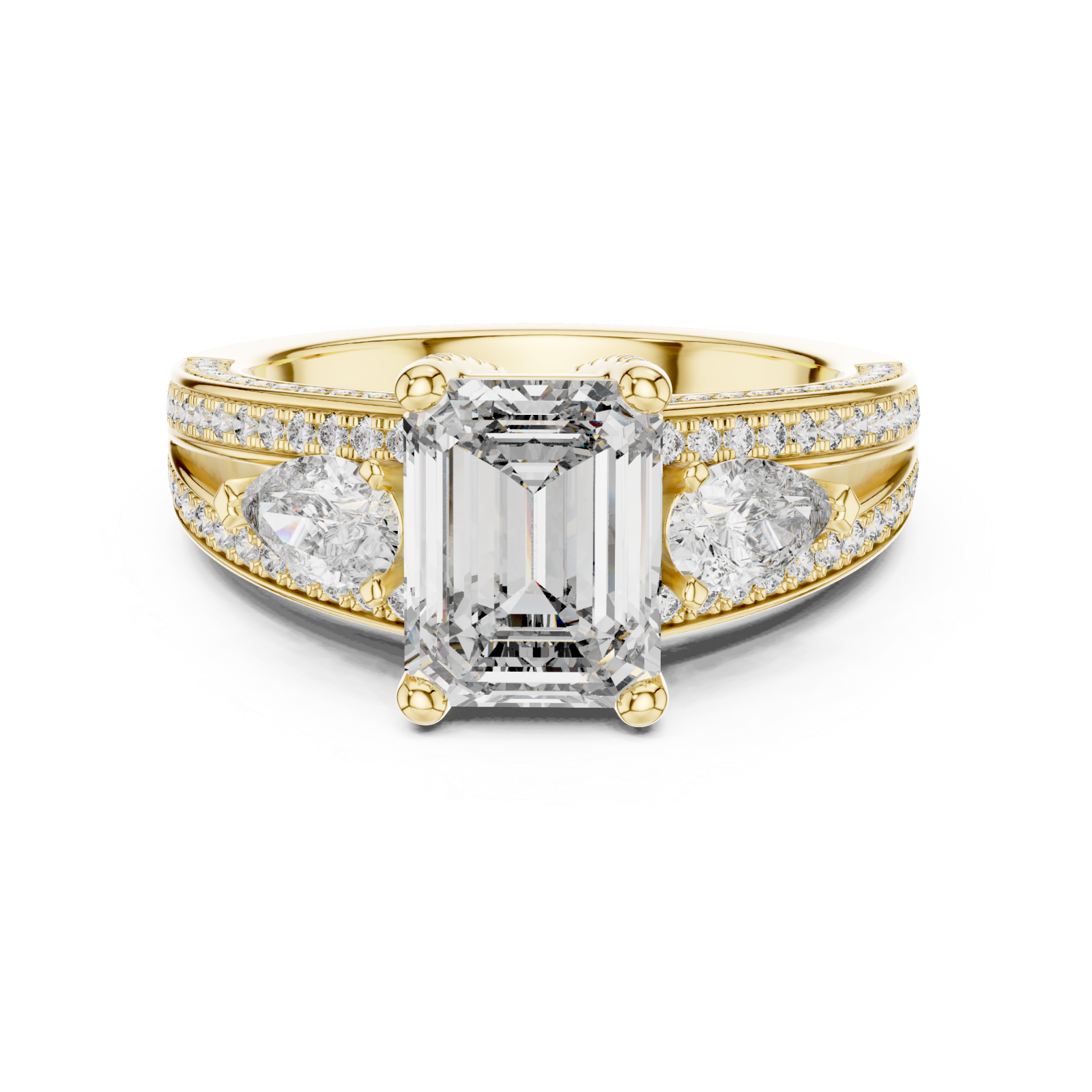  Gold Eternal Whisper Twinned Brilliance Promise Ring Front View