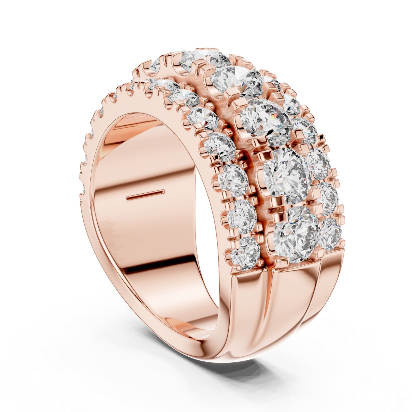  Rose Gold Radiant Ensemble Statement Cocktail Ring Left View