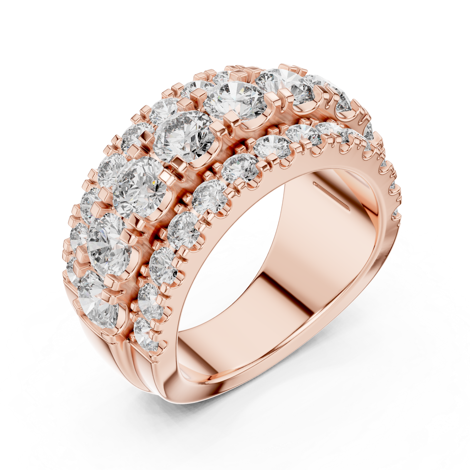  Rose Gold Radiant Ensemble Statement Cocktail Ring Right View