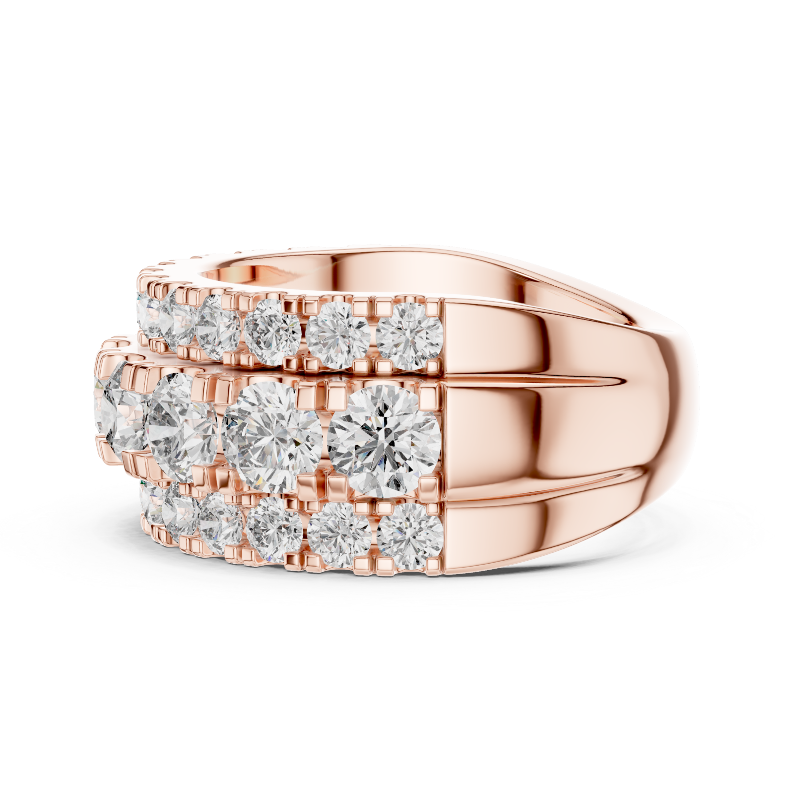 Rose Gold Radiant Ensemble Statement Cocktail Ring Side View