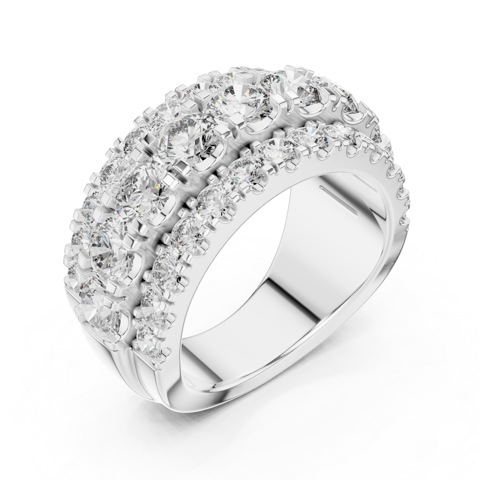  White Gold Radiant Ensemble Statement Cocktail Ring Right View