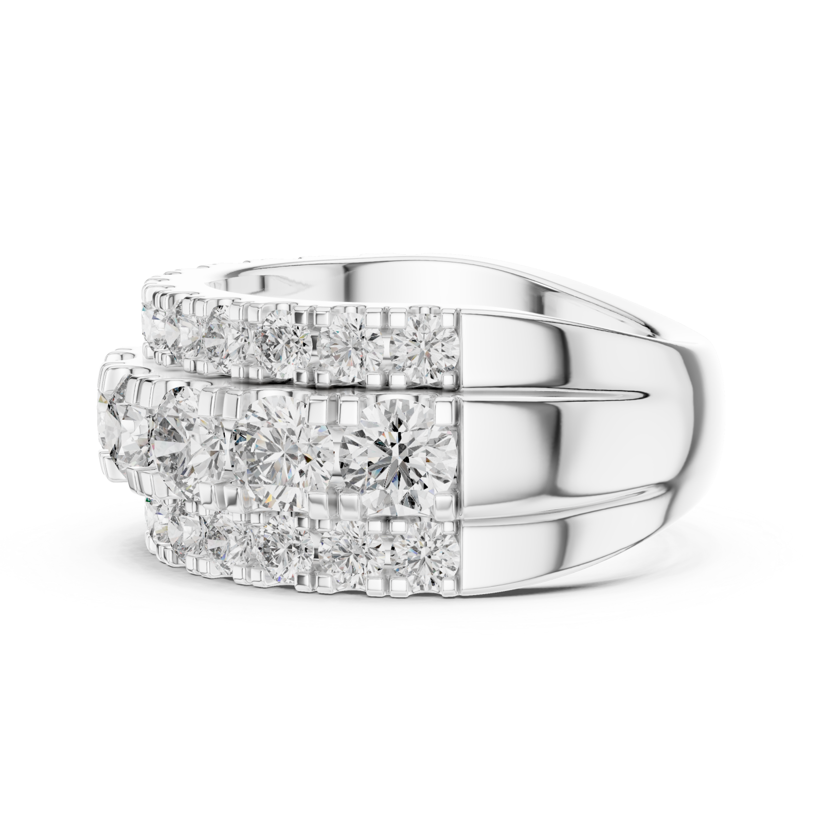  White Gold Radiant Ensemble Statement Cocktail Ring Side View
