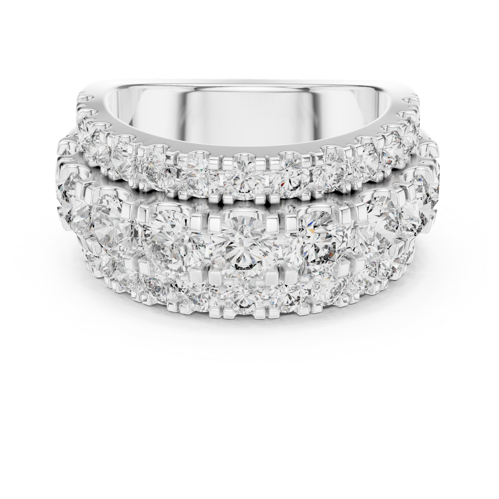  White Gold Radiant Ensemble Statement Cocktail Ring Front View