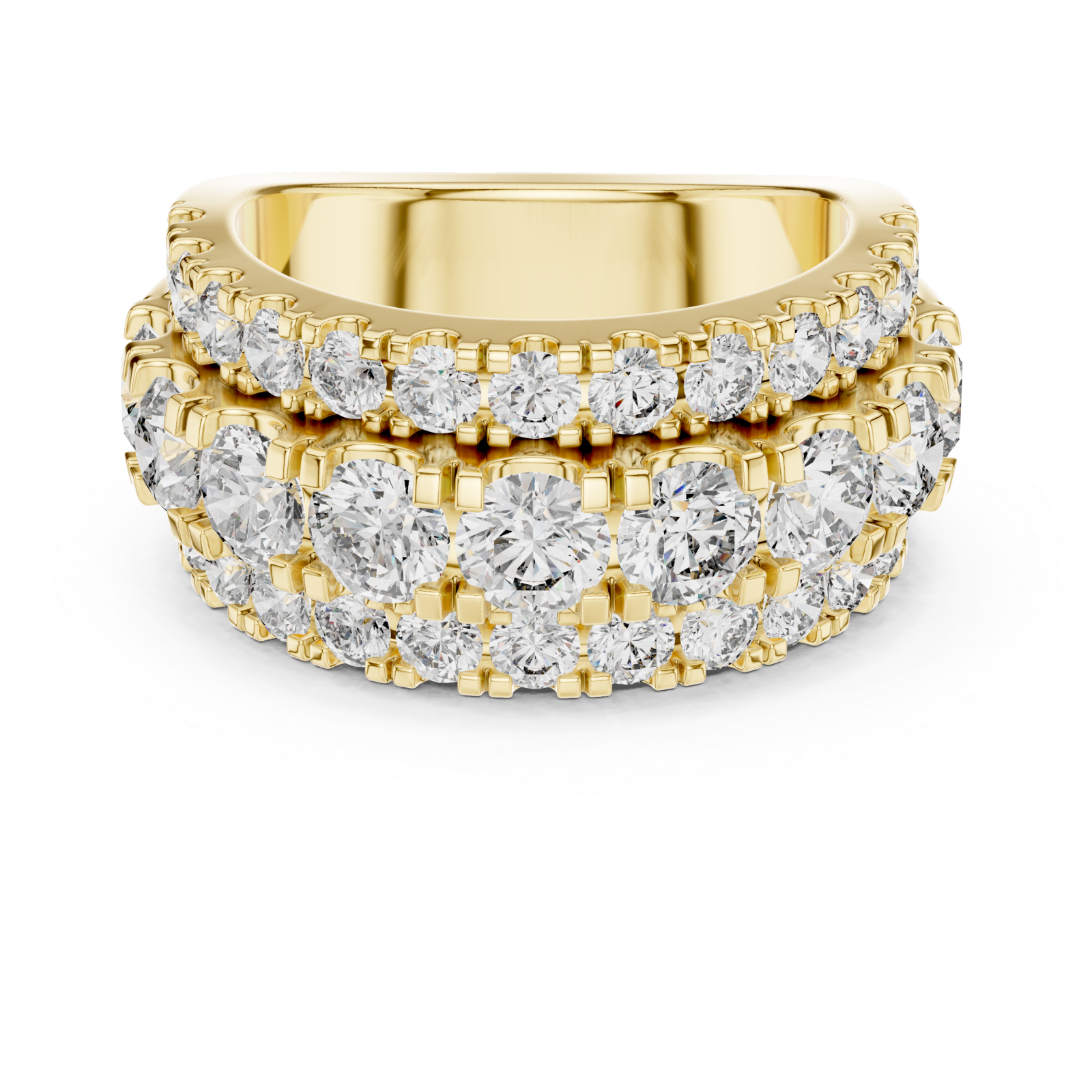  Gold Radiant Ensemble Statement Cocktail Ring Front View