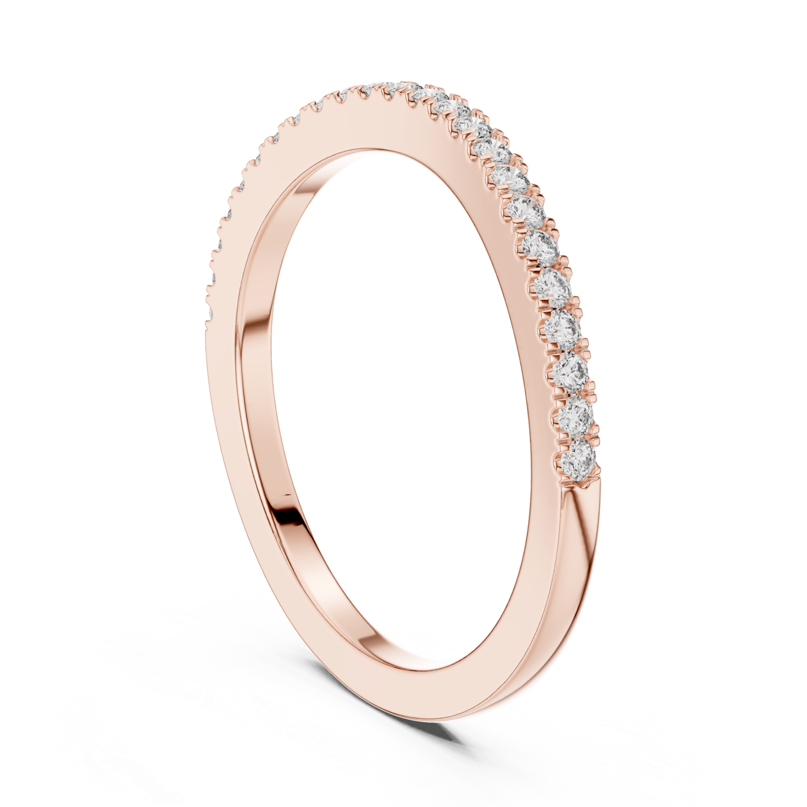  Rose Gold Radiance Whisper Delicate Accent Band Left View