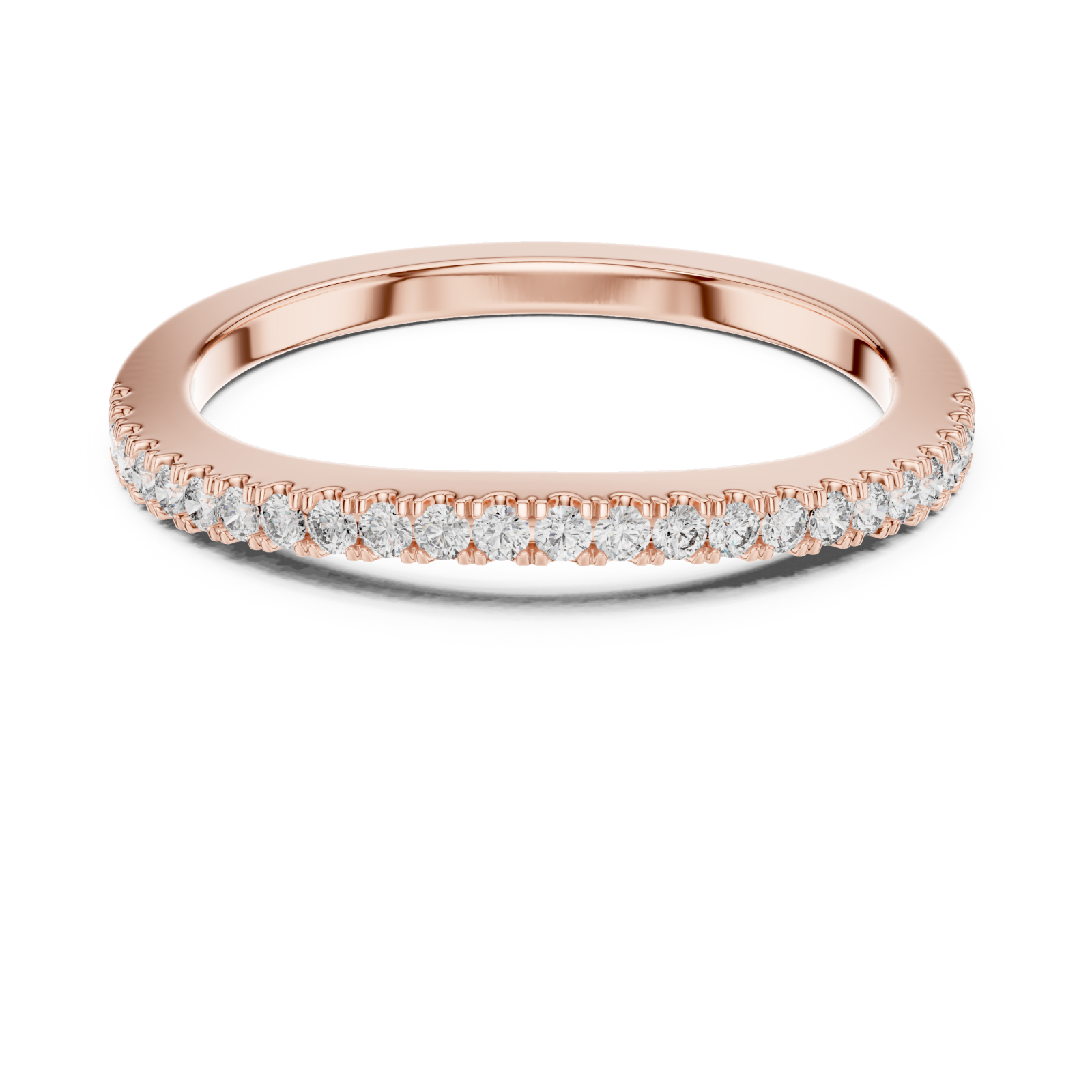  Rose Gold Radiance Whisper Delicate Accent Band Front View
