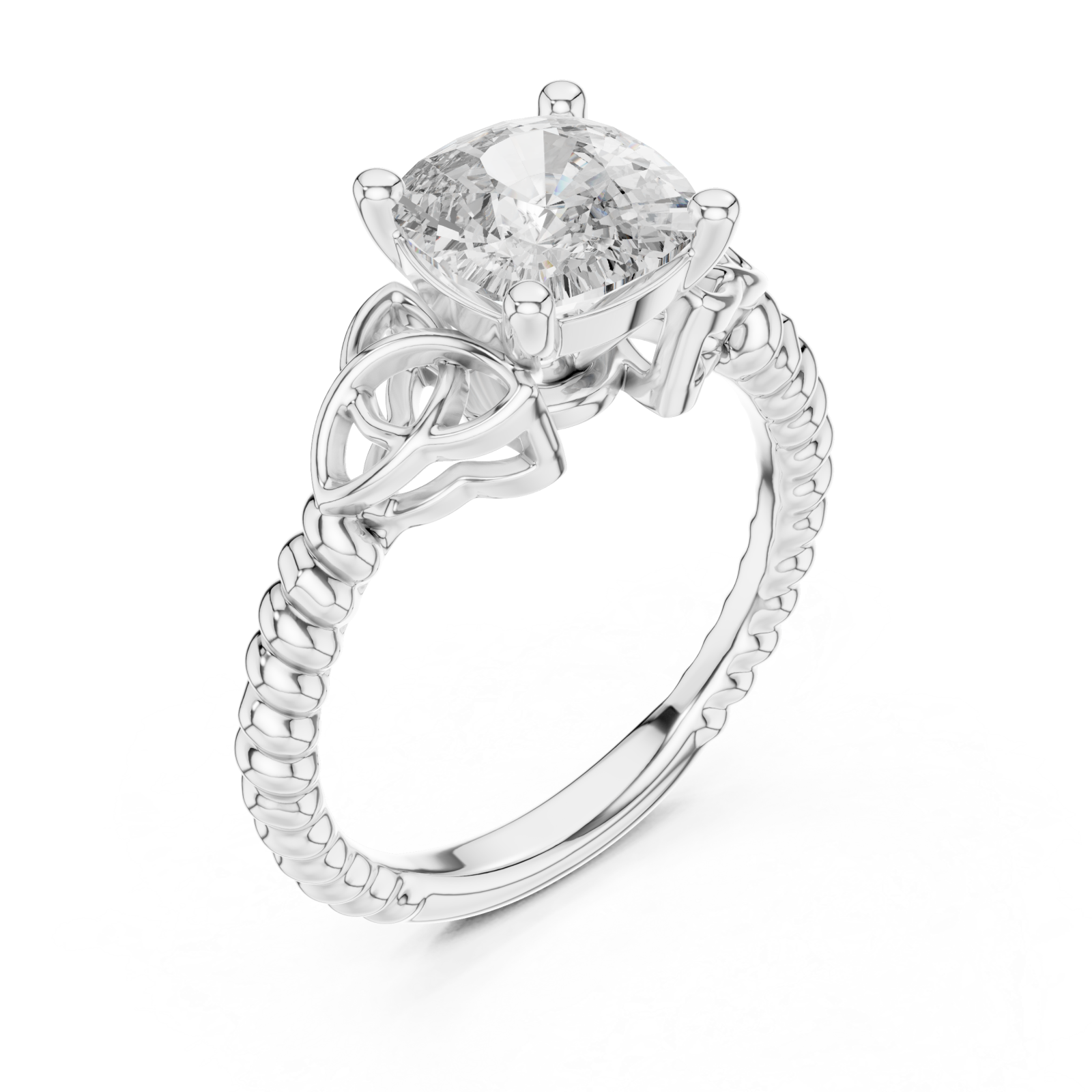  White Gold Radiant Twine Solitaire Celebration Band Right View