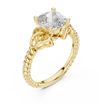 Gold Radiant Twine Solitaire Celebration Band Right View