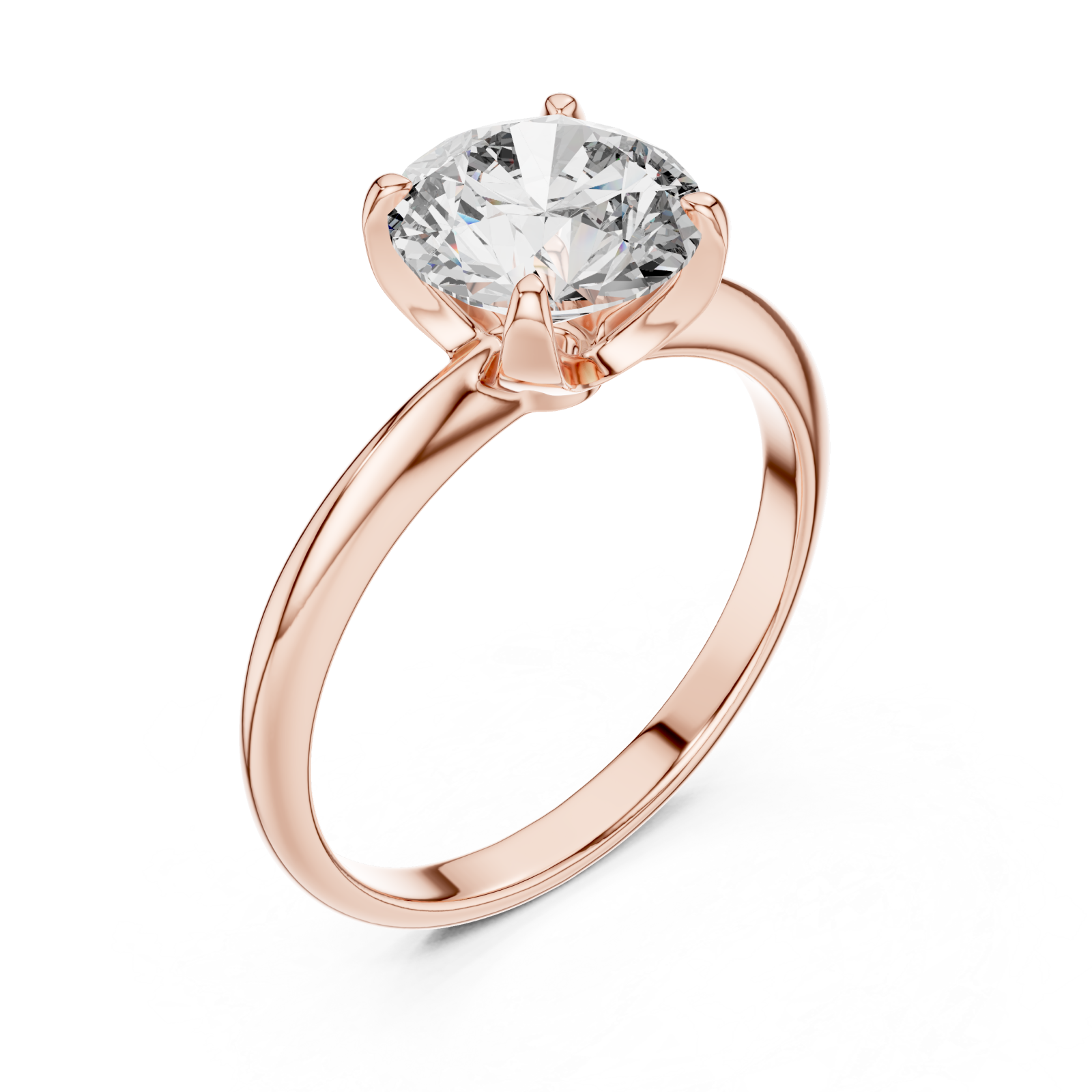  Rose Gold Aurora Graceful Silhouette Solitaire Engagement Ring Right View