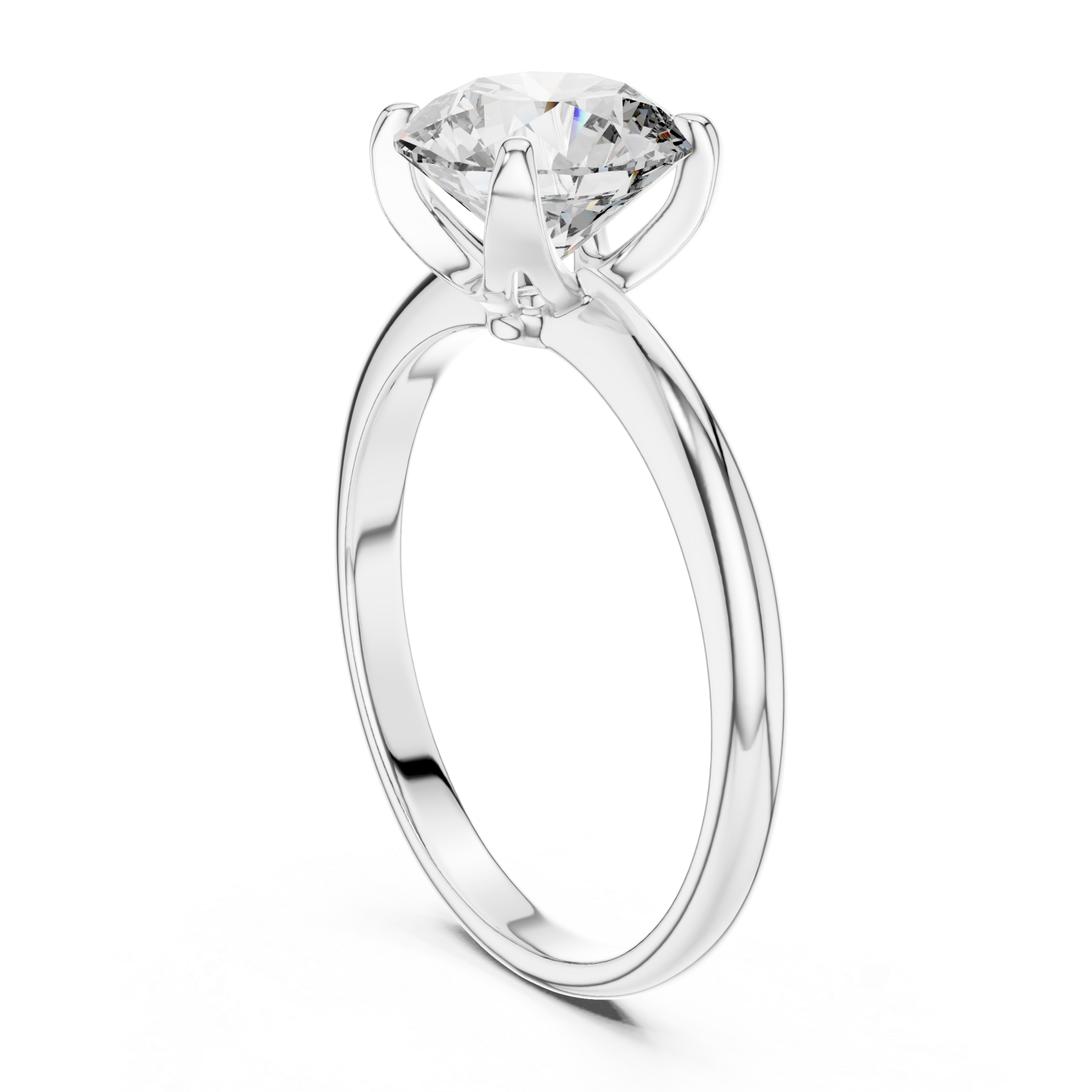 White Gold Aurora Graceful Silhouette Solitaire Engagement Ring Left View
