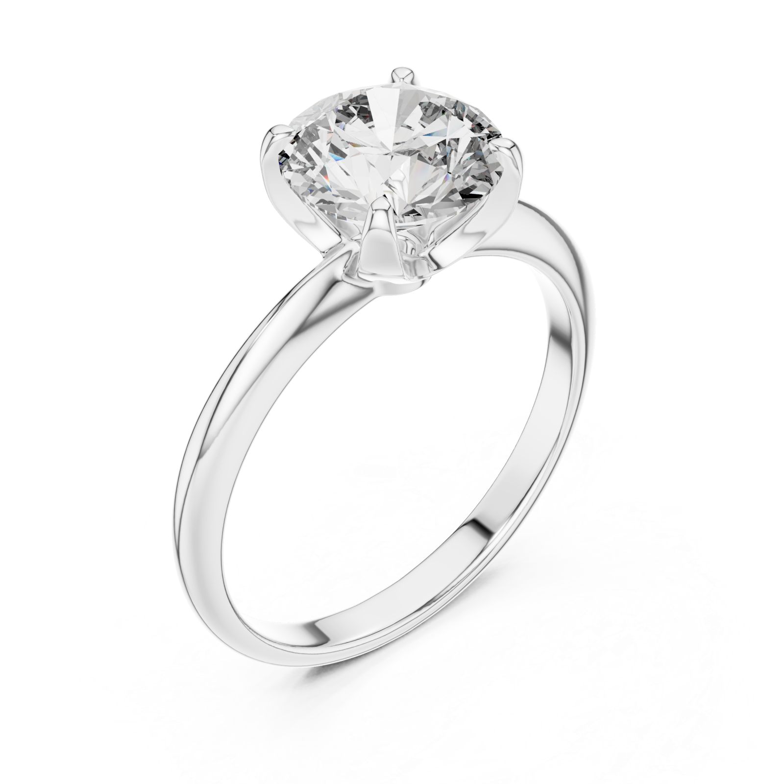  White Gold Aurora Graceful Silhouette Solitaire Engagement Ring Right View