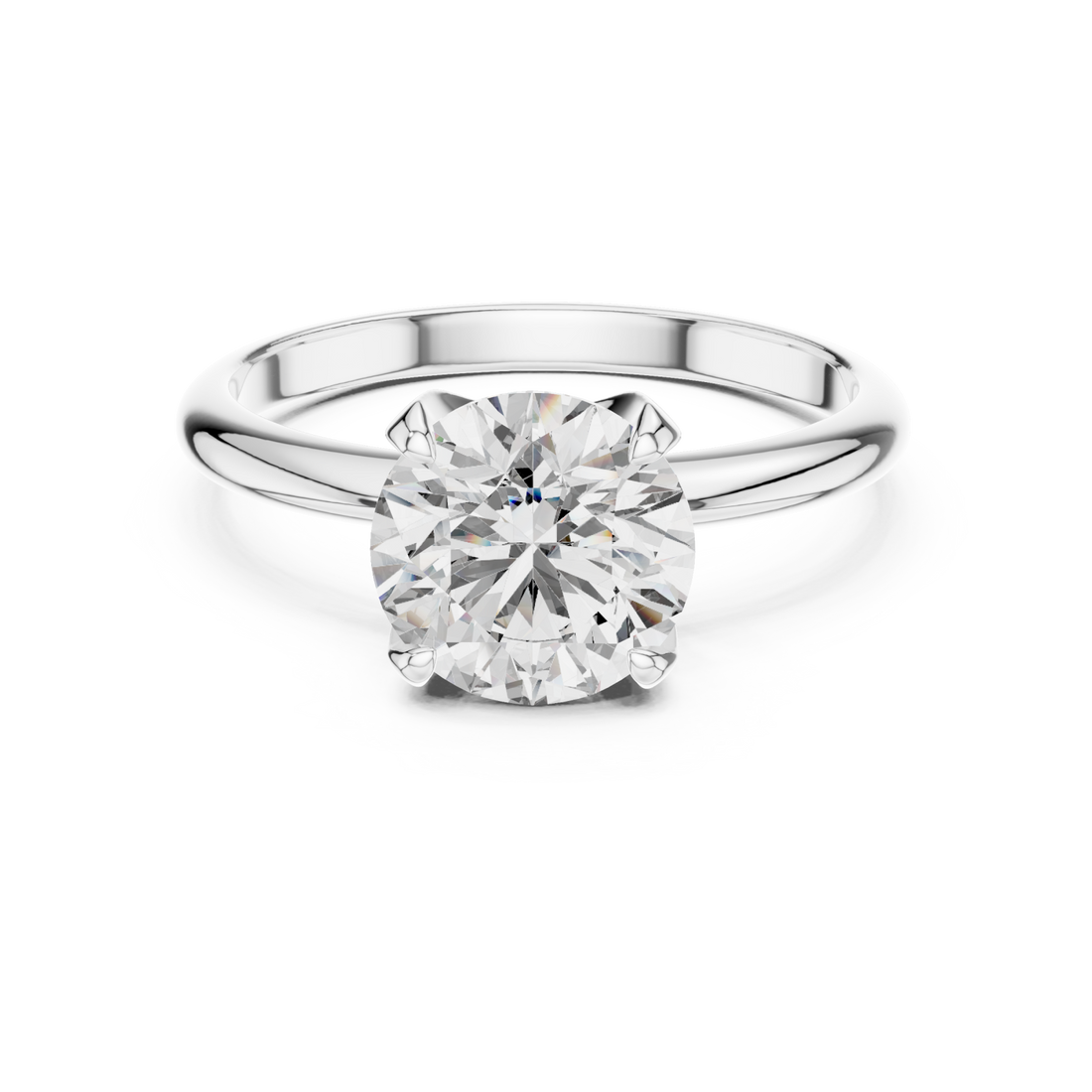  White Gold Aurora Graceful Silhouette Solitaire Engagement Ring Right View