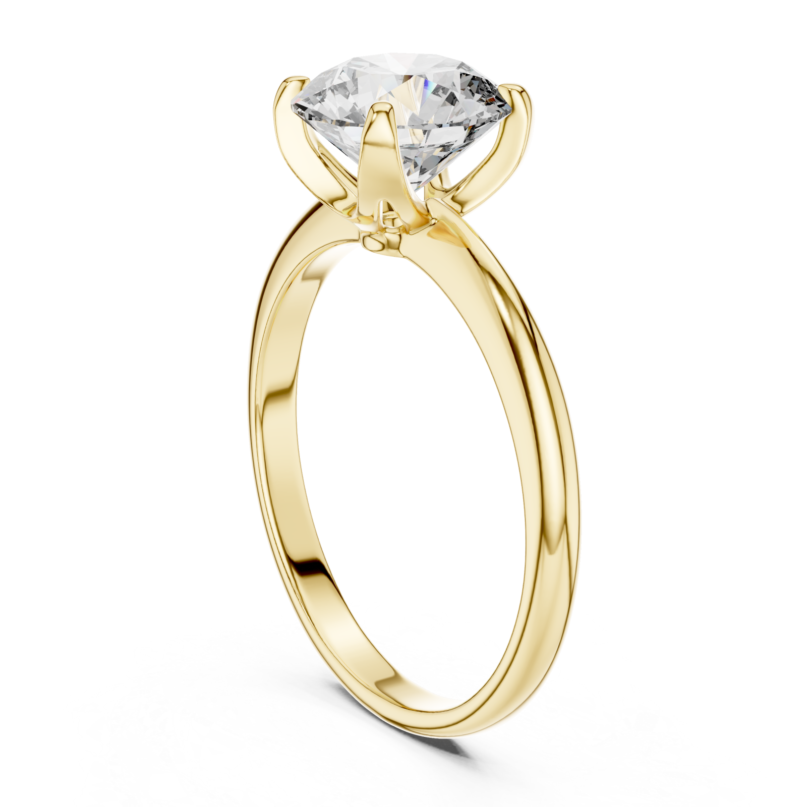  Gold Aurora Graceful Silhouette Solitaire Engagement Ring Left View
