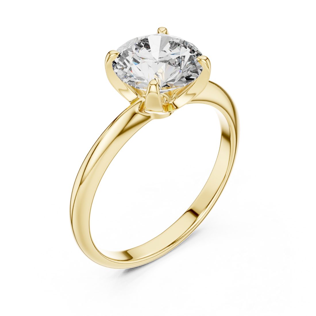 Gold Aurora Graceful Silhouette Solitaire Engagement Ring Right View