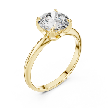 Gold Aurora Graceful Silhouette Solitaire Engagement Ring Right View