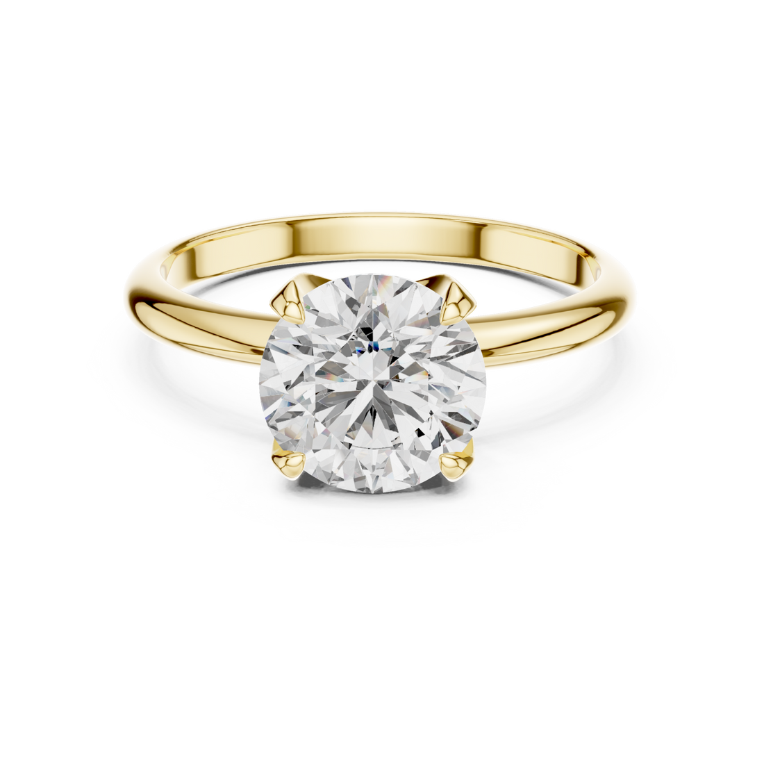 Gold Aurora Graceful Silhouette Solitaire Engagement Ring Right View