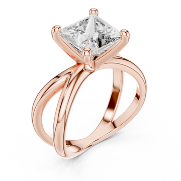  Rose Gold Twilight Silk Dual Shank Solitaire Ring Right View
