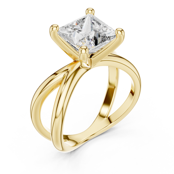 Gold Twilight Silk Dual Shank Solitaire Ring Right View