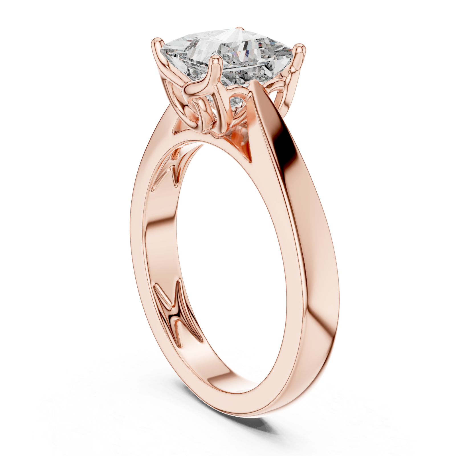  Rose Gold Modern Unity Solitaire Anniversary Band Left View