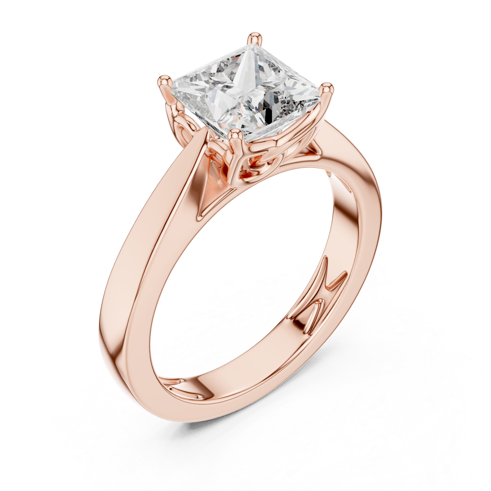  Rose Gold Modern Unity Solitaire Anniversary Band Right View